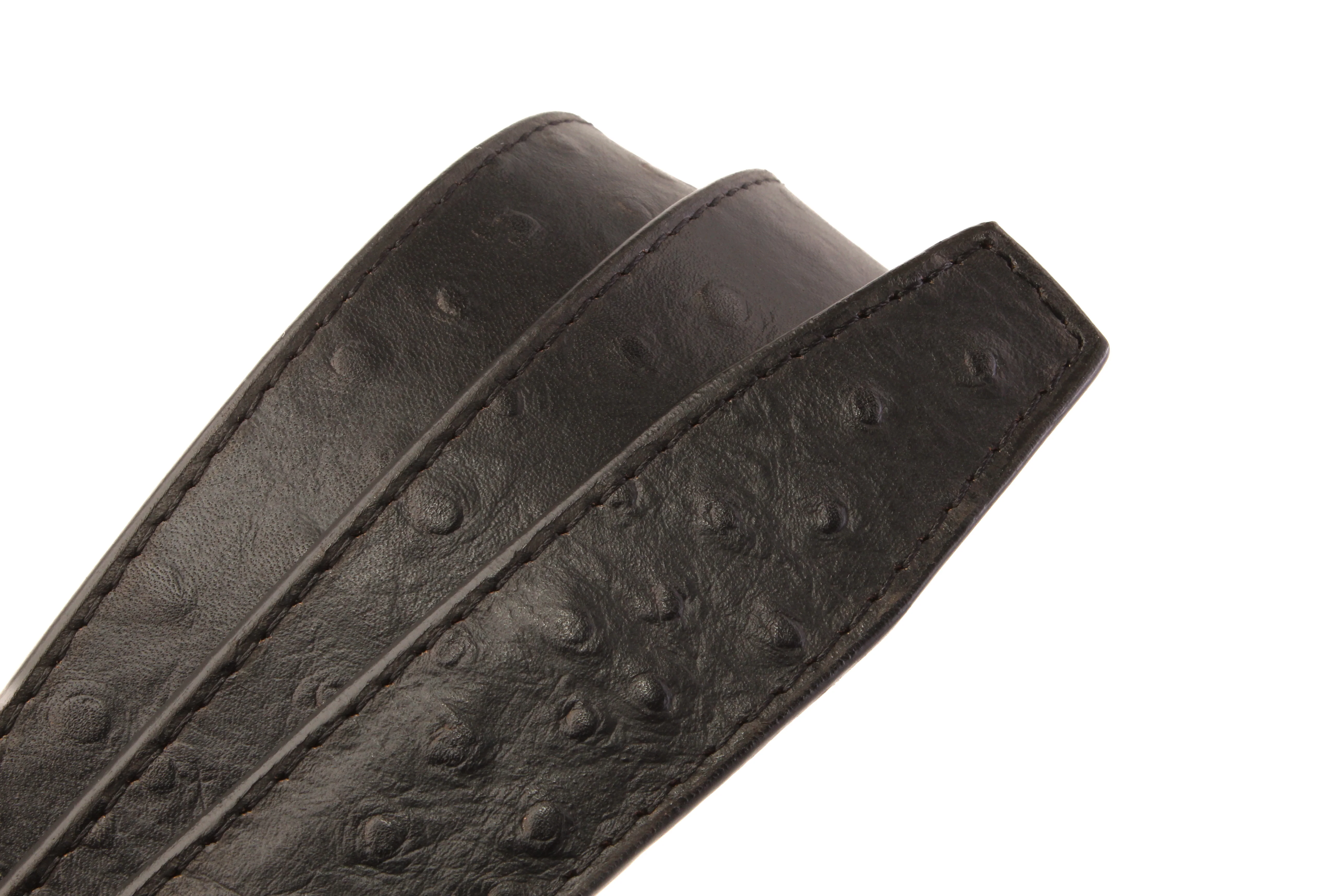1.25" Black Ostrich-Embossed Leather Strap - Image 6