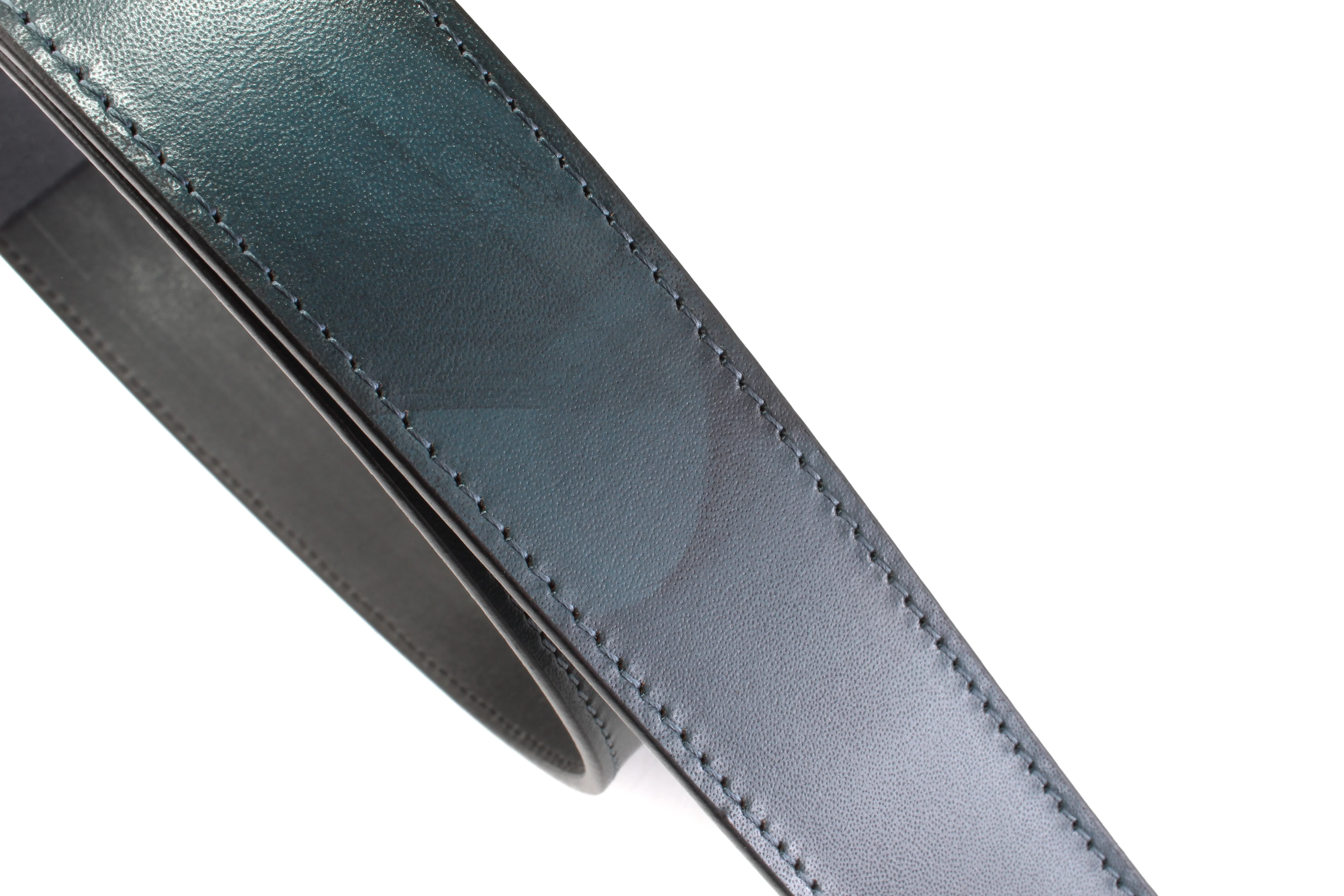 Blackened Blue Marbled Buffalo Leather Strap - Image 3