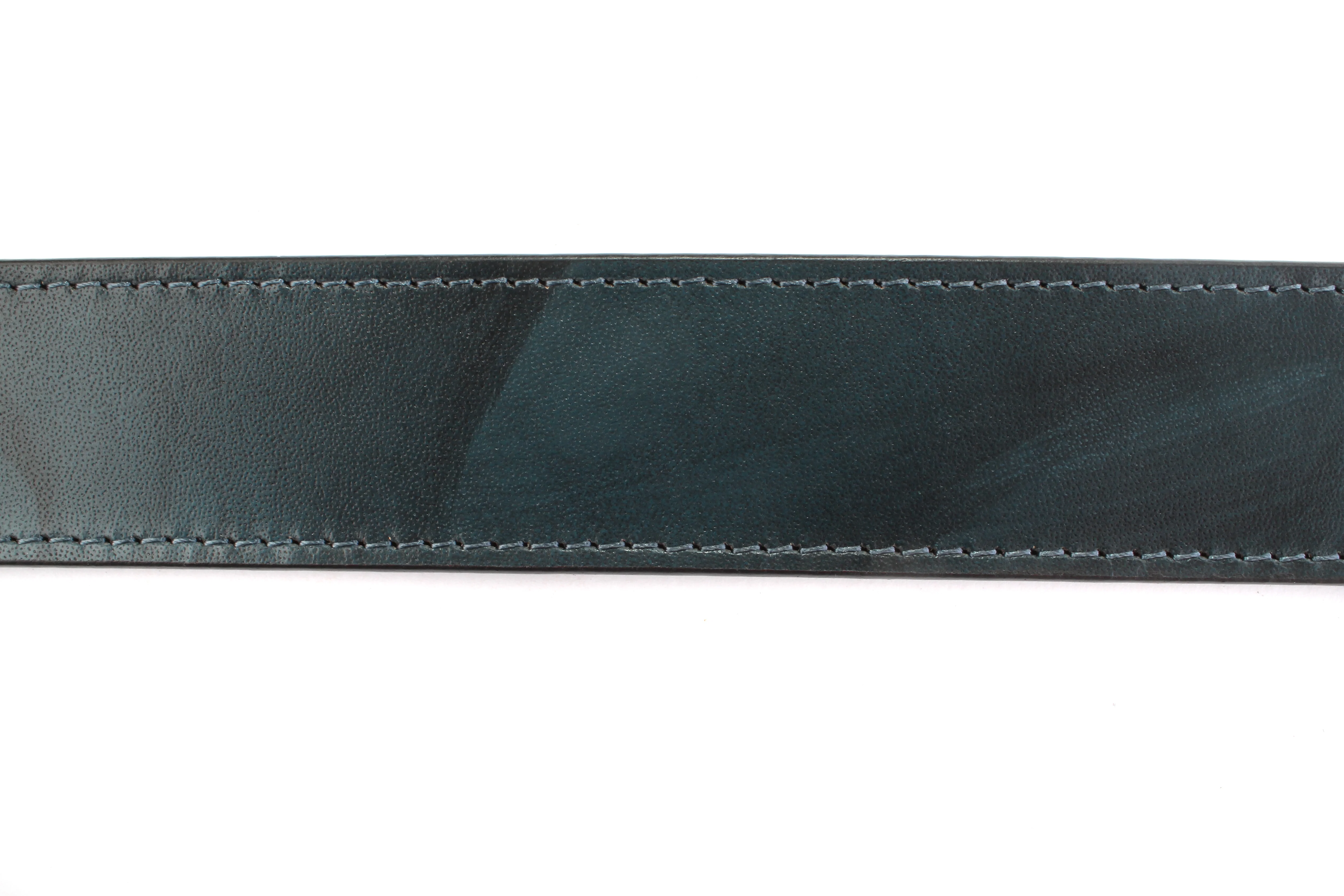 Blackened Blue Marbled Buffalo Leather Strap - Image 4