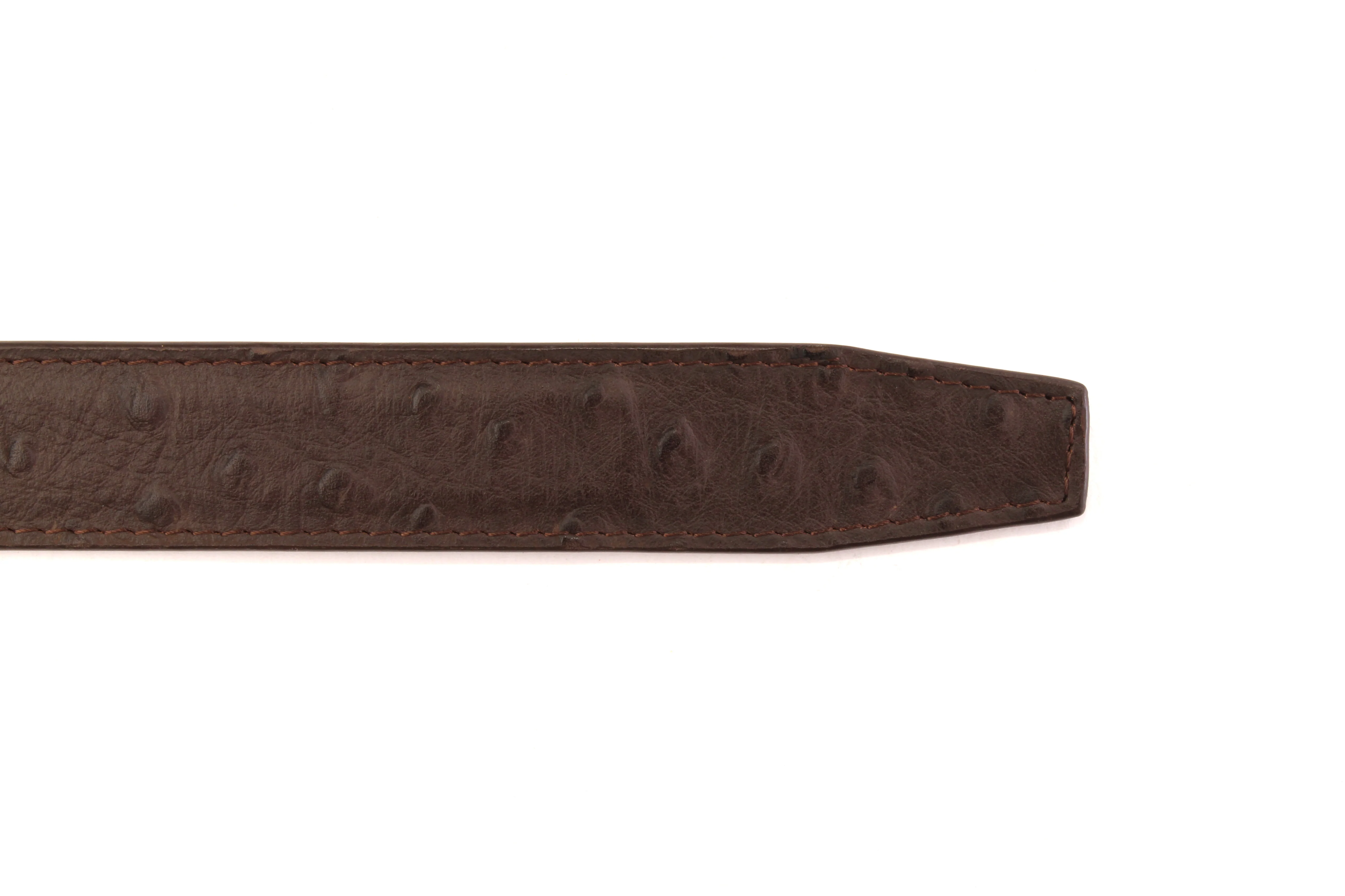 1.25" Brown Ostrich-Embossed Leather Strap - Image 5