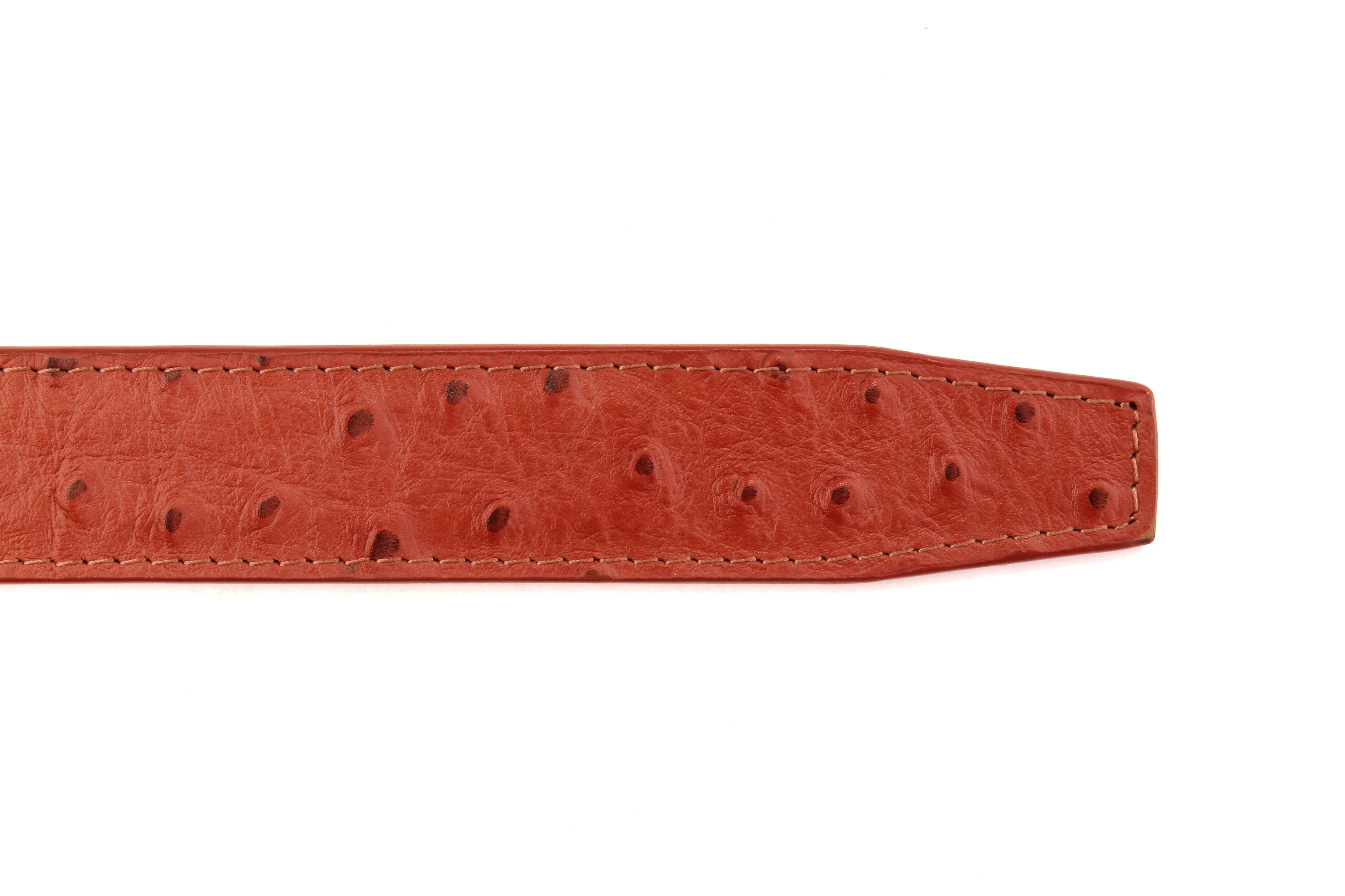 1.25" Cognac Ostrich-Embossed Leather Strap - Image 5