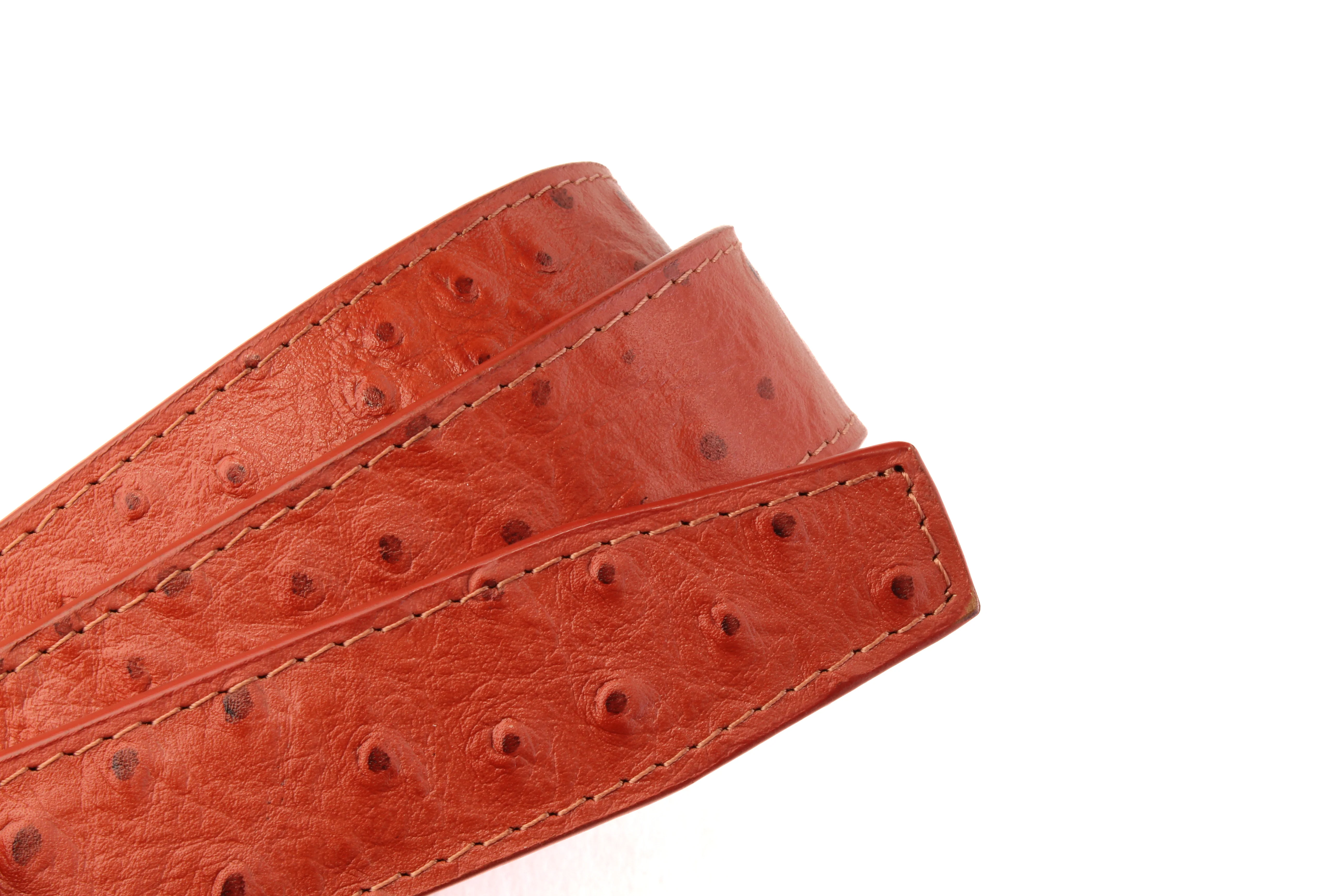 1.25" Cognac Ostrich-Embossed Leather Strap - Image 6