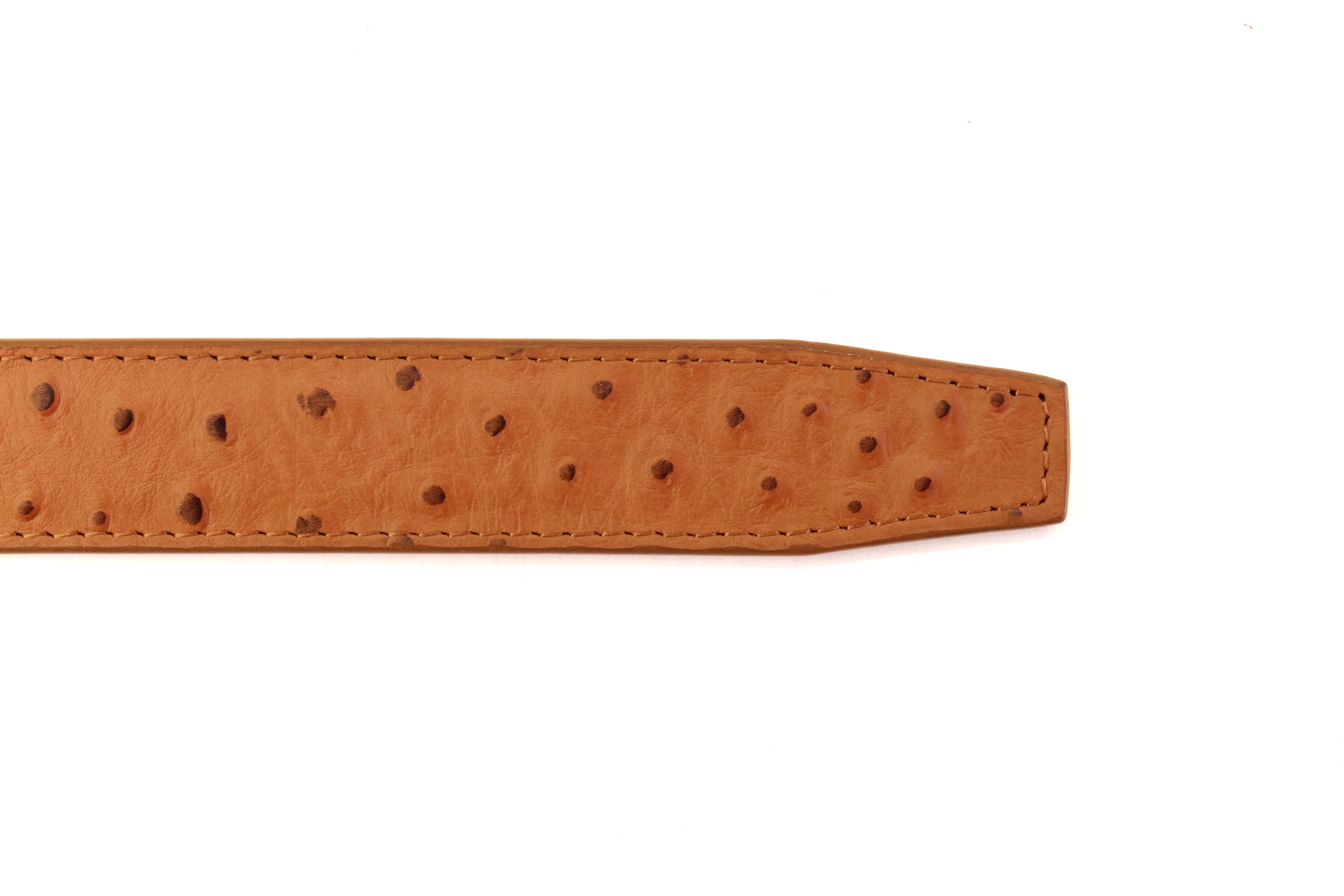 1.25" Light Brown Ostrich-Embossed Leather Strap - Image 7