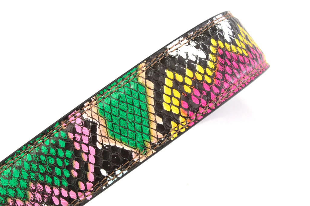1.25" Multi-Colored Boa Print Strap - Pink / Green (CAS) - Image 3