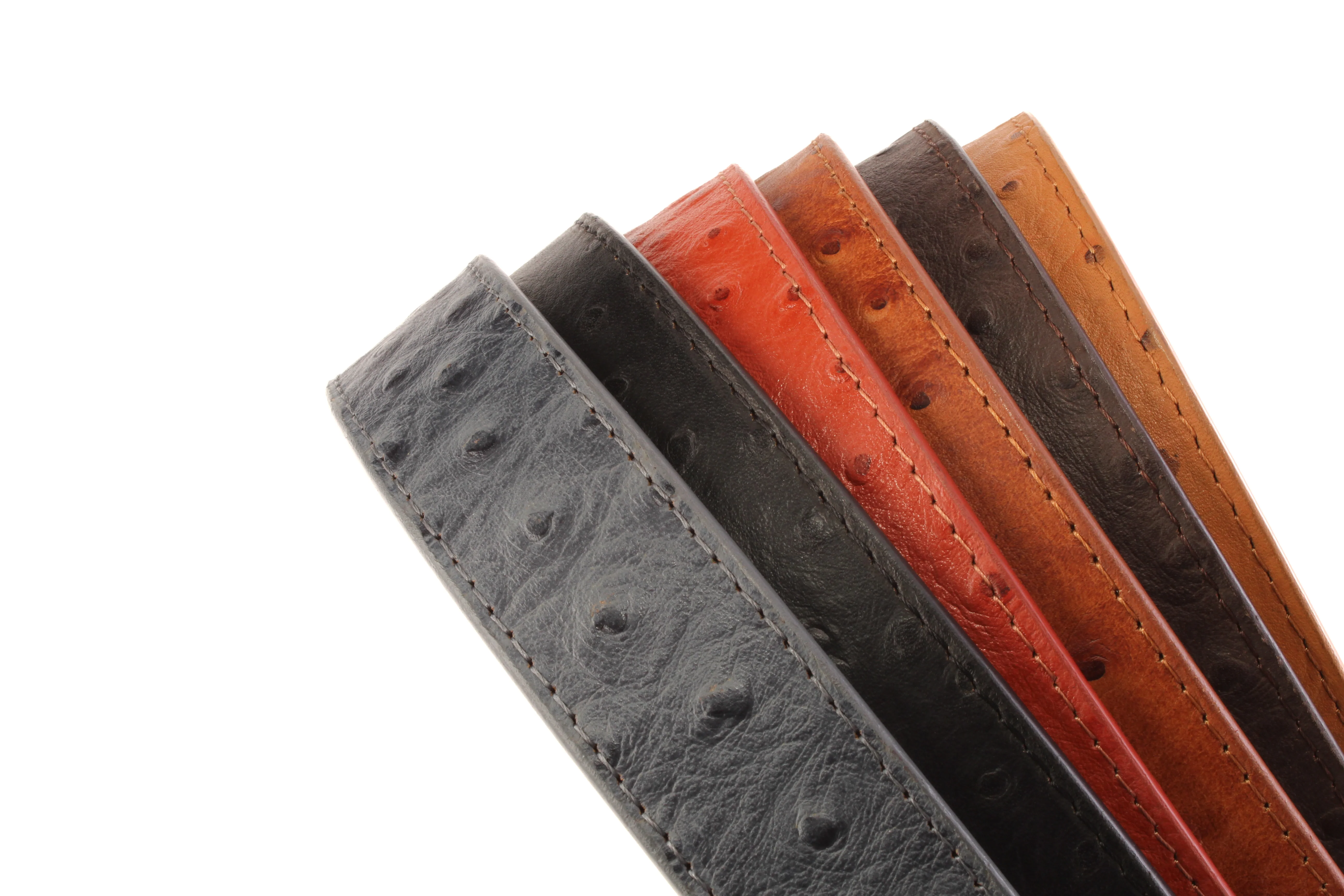 1.25" Smoke Grey Ostrich-Embossed Leather Strap - Image 10