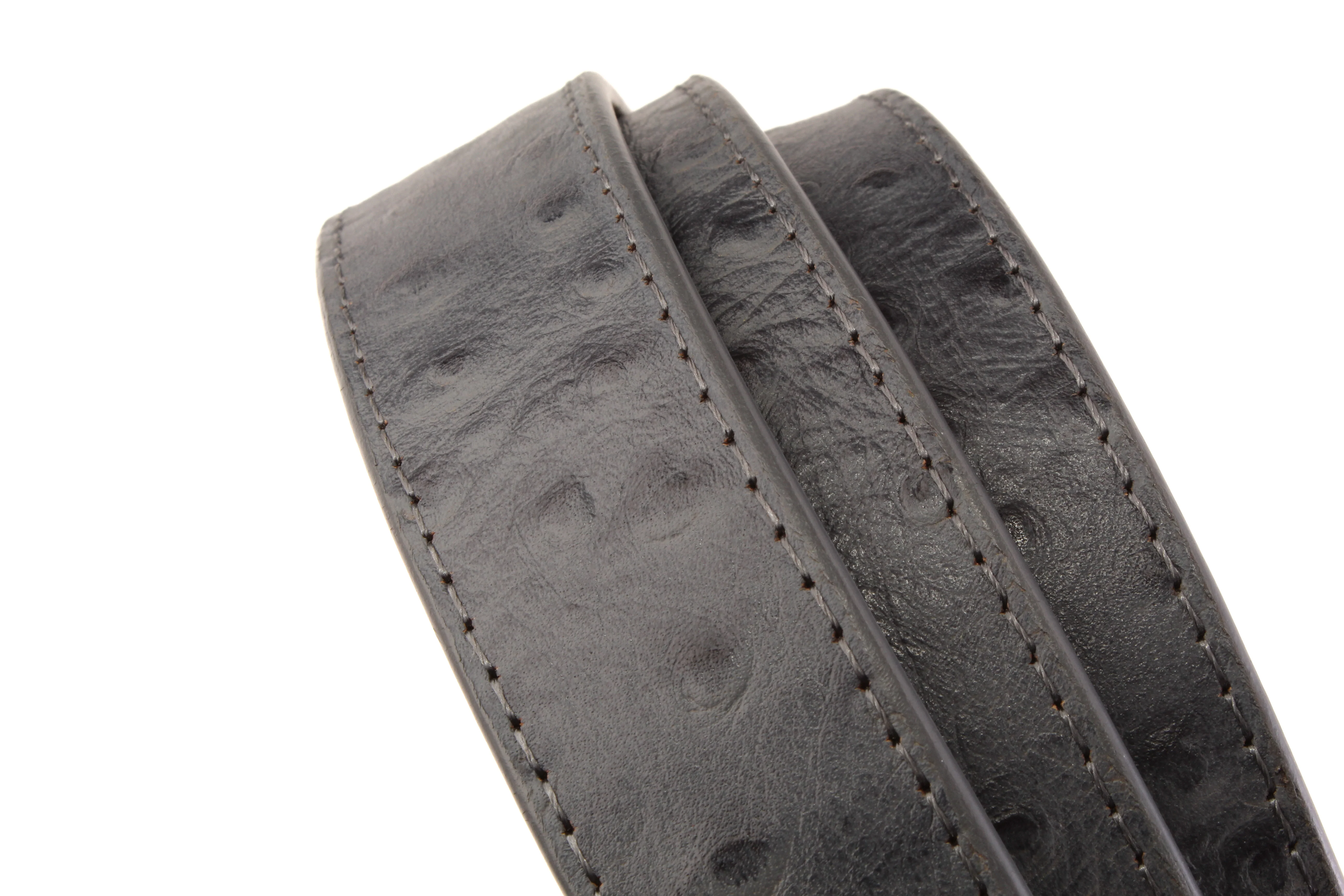 1.25" Smoke Grey Ostrich-Embossed Leather Strap - Image 6