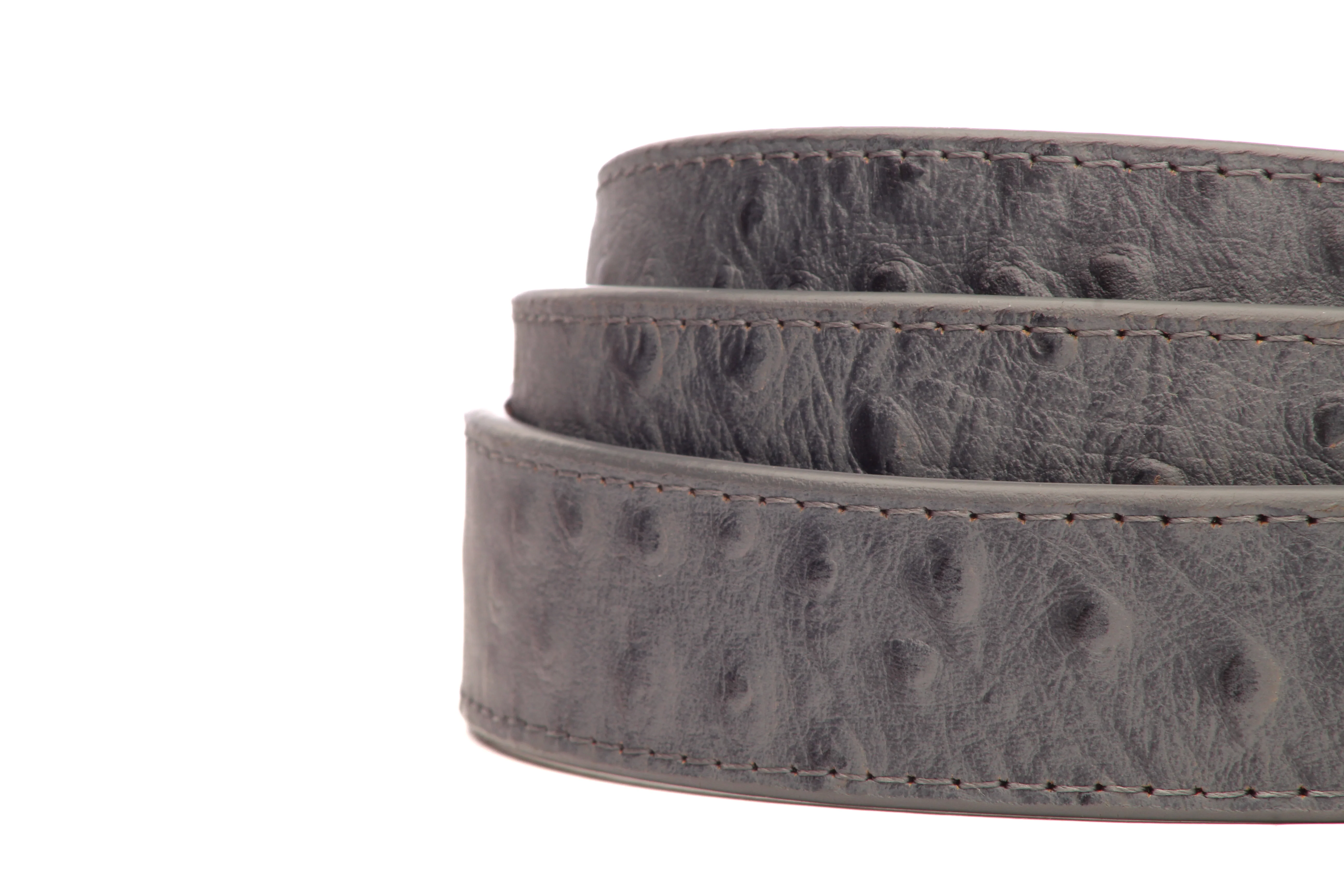 1.25" Smoke Grey Ostrich-Embossed Leather Strap - Image 8