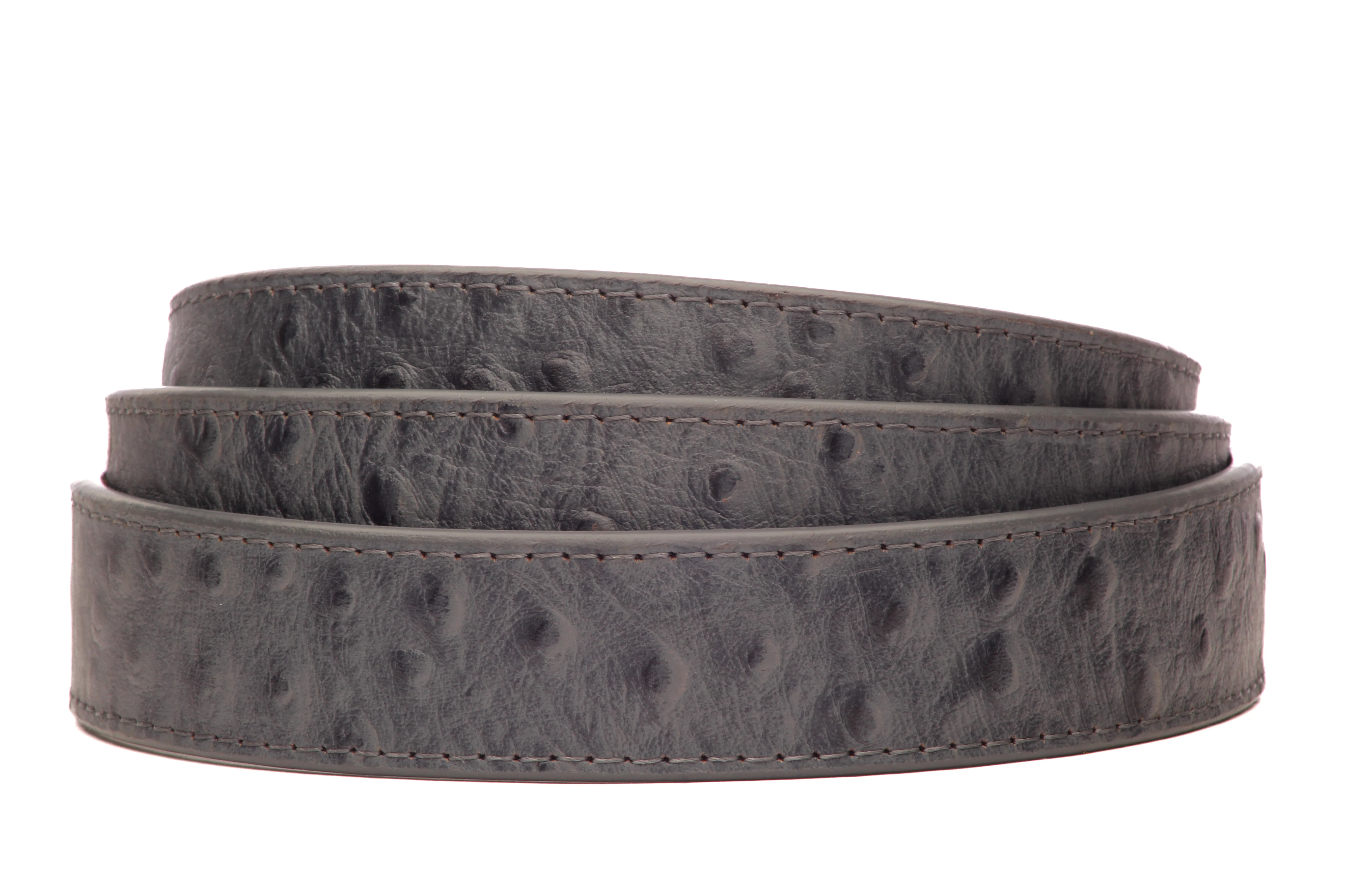 1.25" Smoke Grey Ostrich-Embossed Leather Strap - Image 9