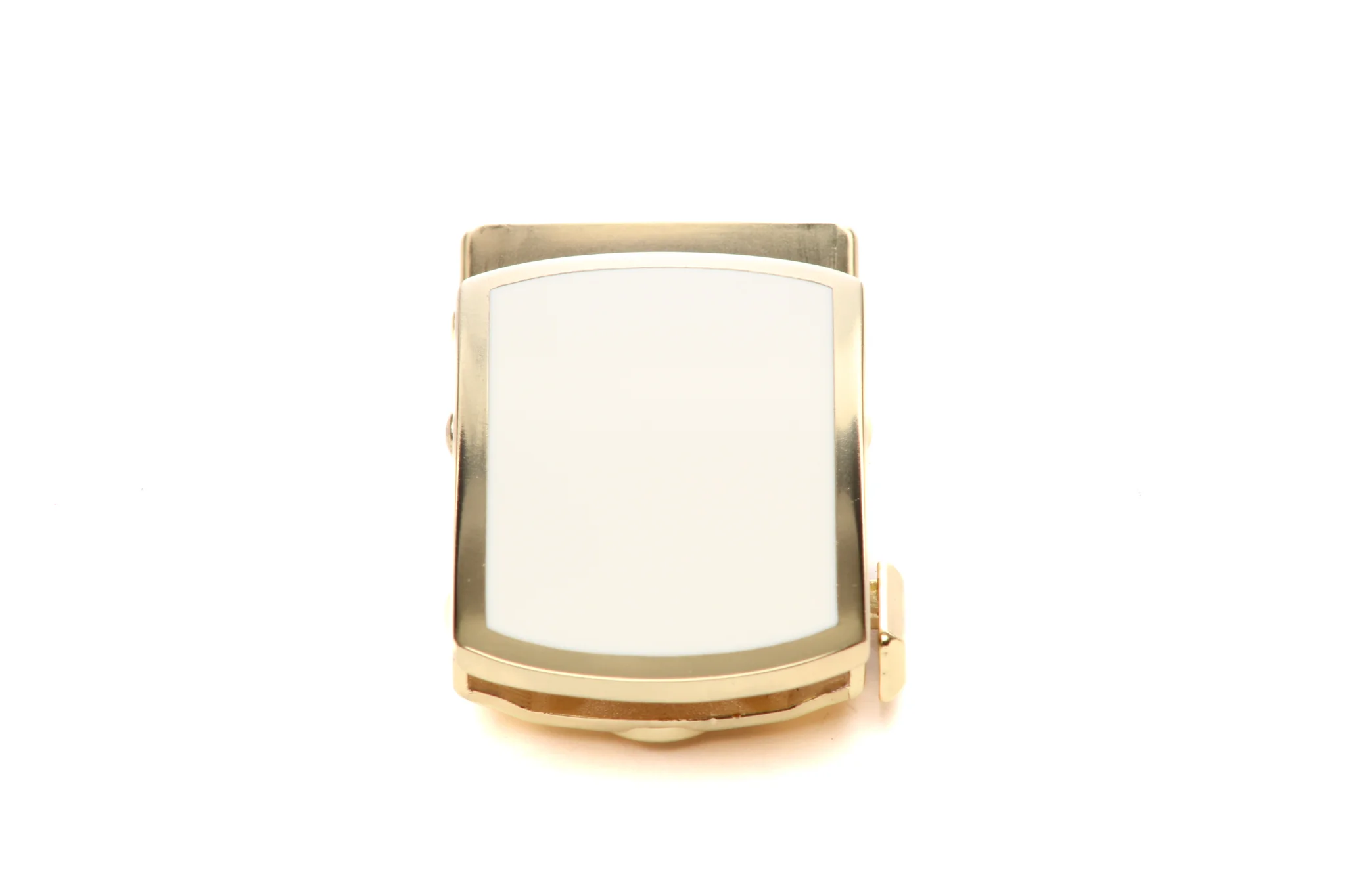 1.25" White Onyx Buckle in Gold with a Curve - Image 3