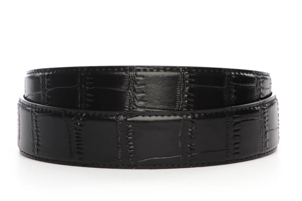 1.5" Black Faux Croc Strap