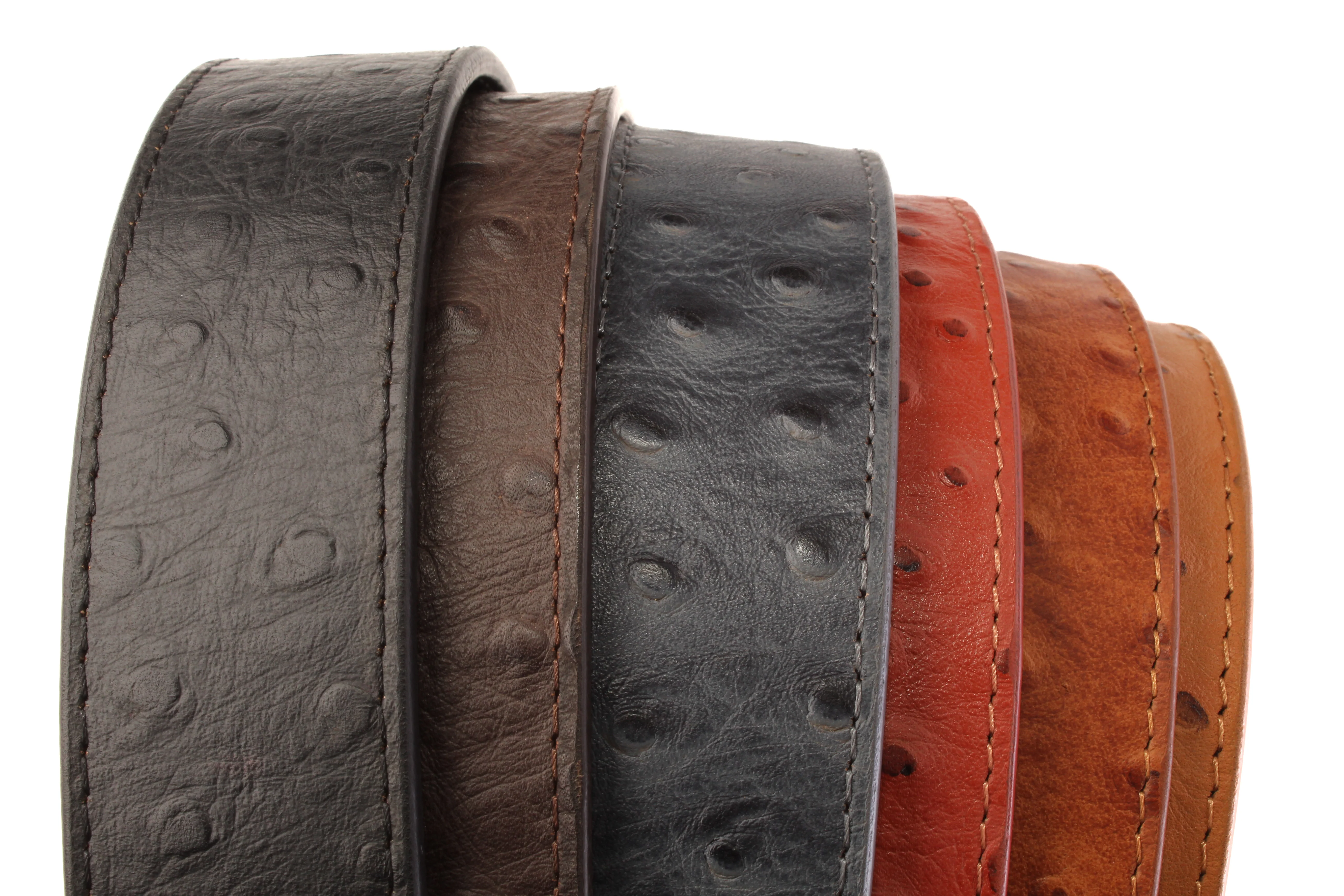 1.5" Black Ostrich-Embossed Leather Strap - Image 14
