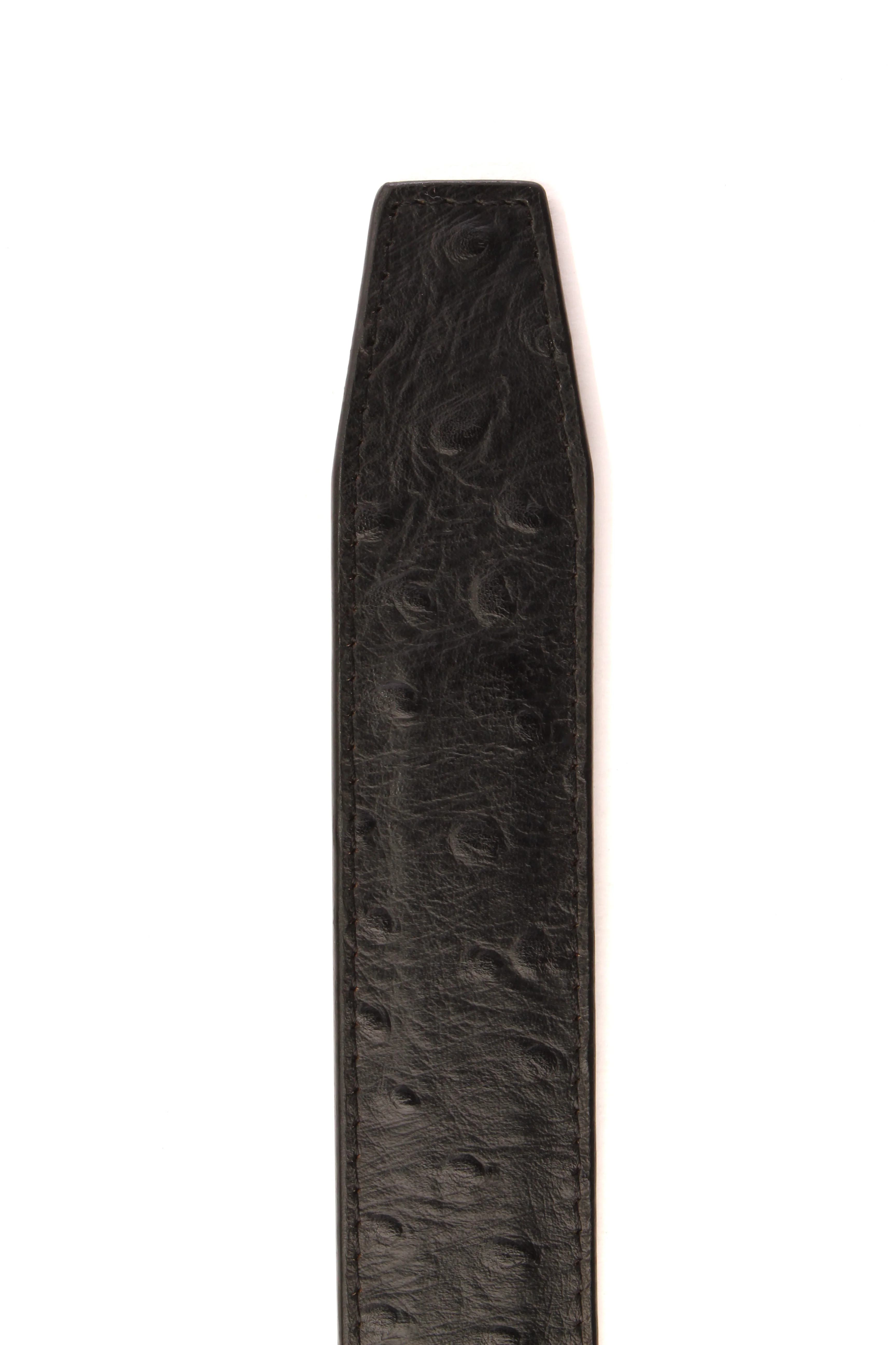 1.5" Black Ostrich-Embossed Leather Strap - Image 4