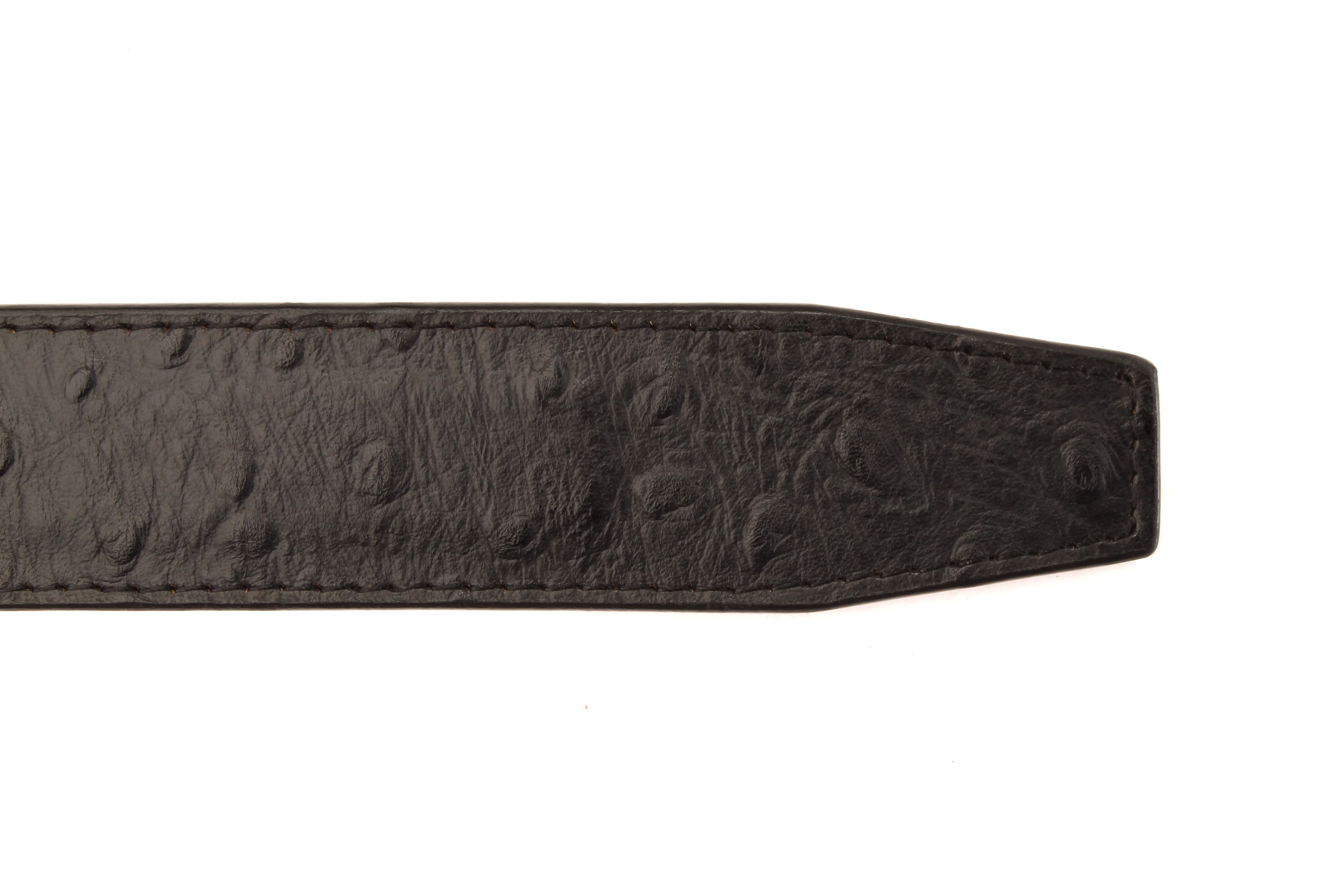 1.5" Black Ostrich-Embossed Leather Strap - Image 5