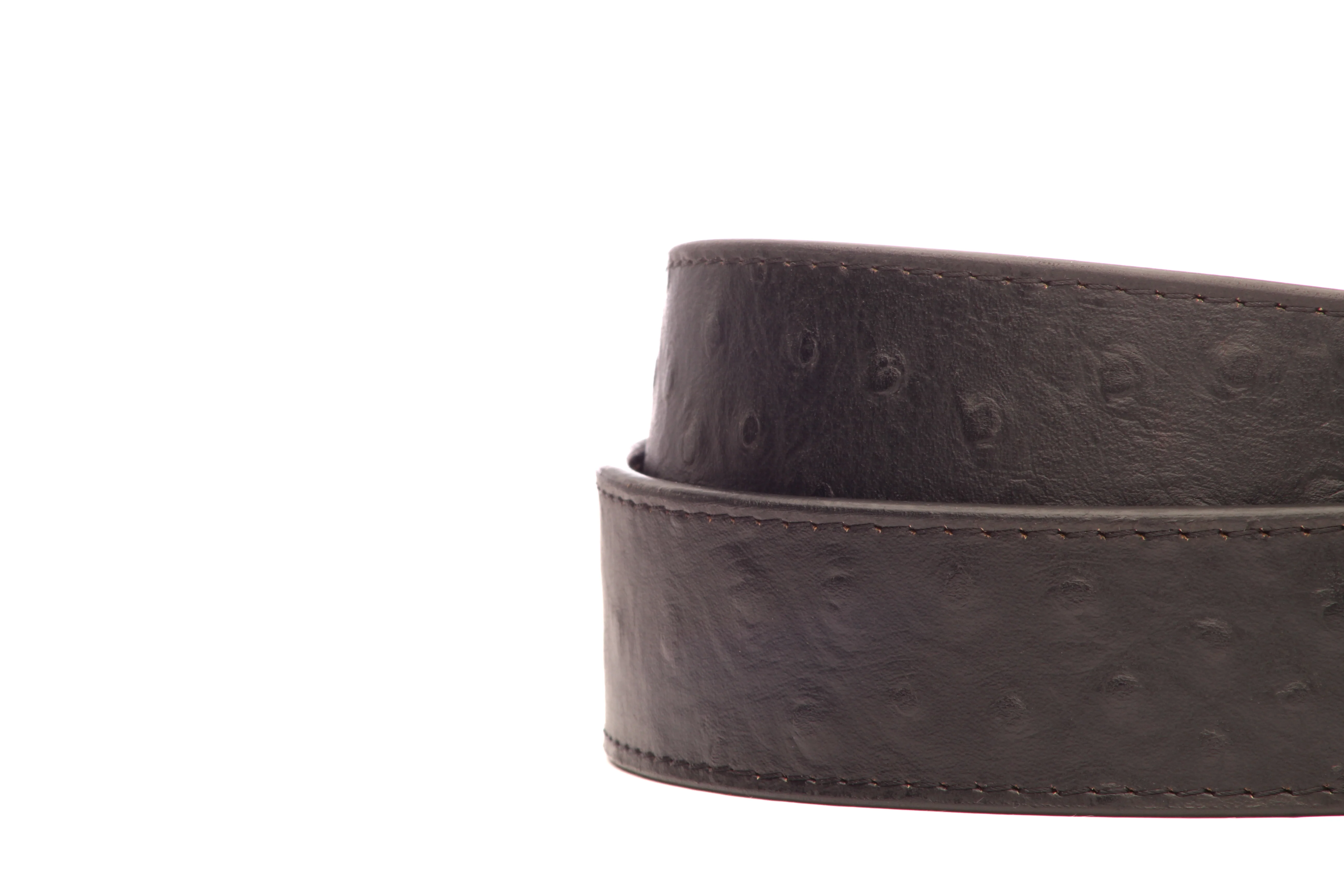 1.5" Black Ostrich-Embossed Leather Strap - Image 6