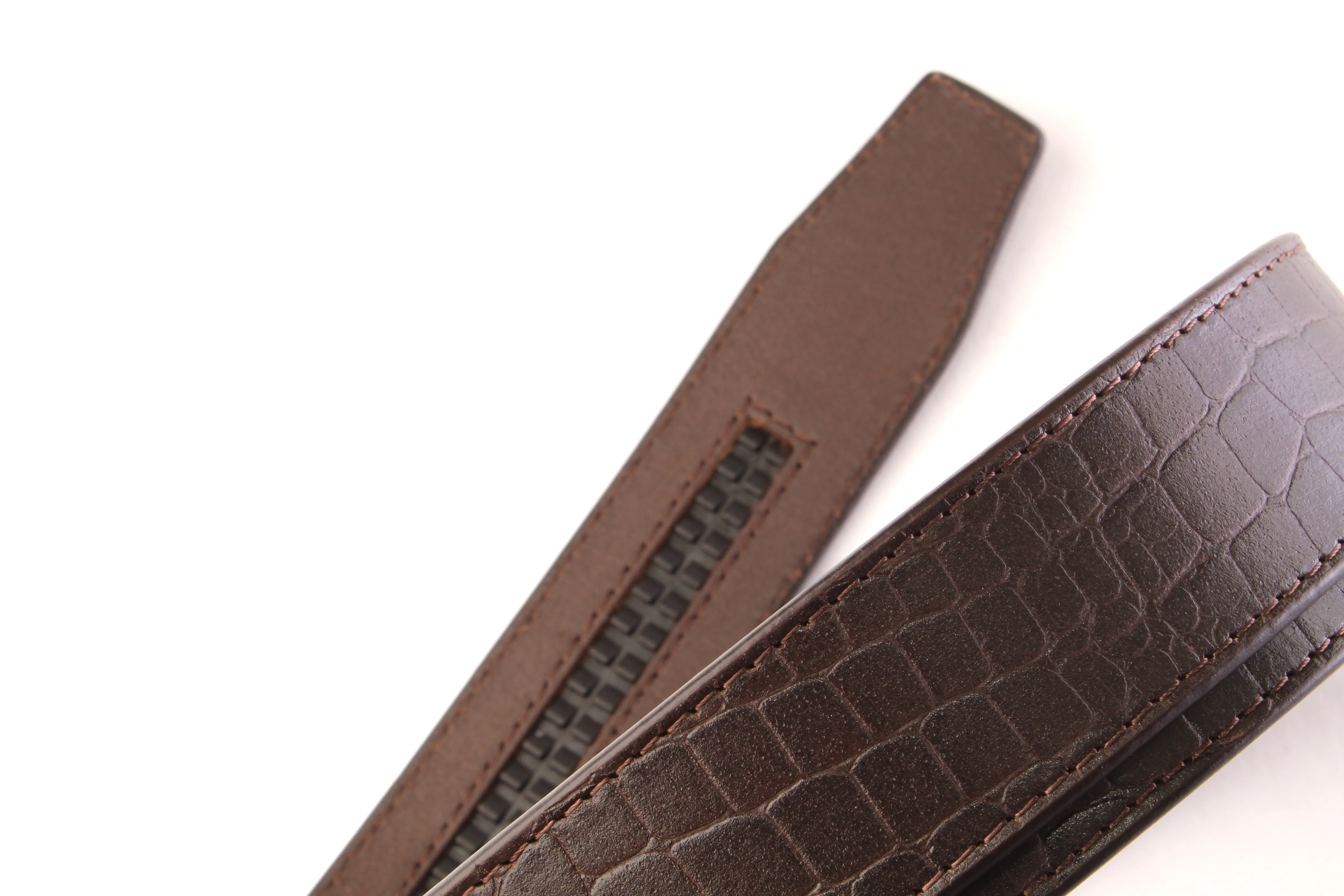 1.5" Brown Crocuffalo Vegetable Tanned Leather Strap - Image 5