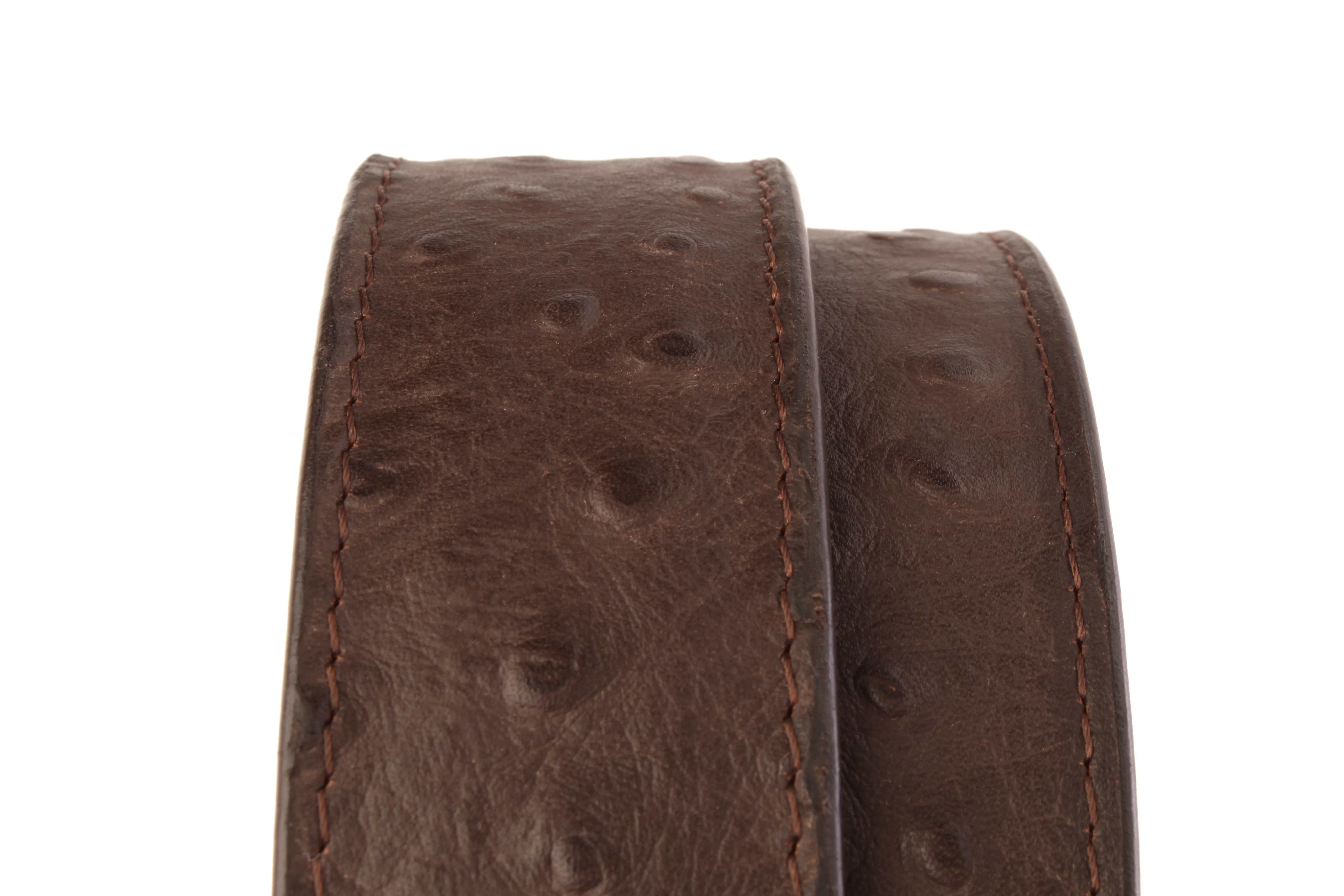 1.5" Brown Ostrich-Embossed Leather Strap - Image 10