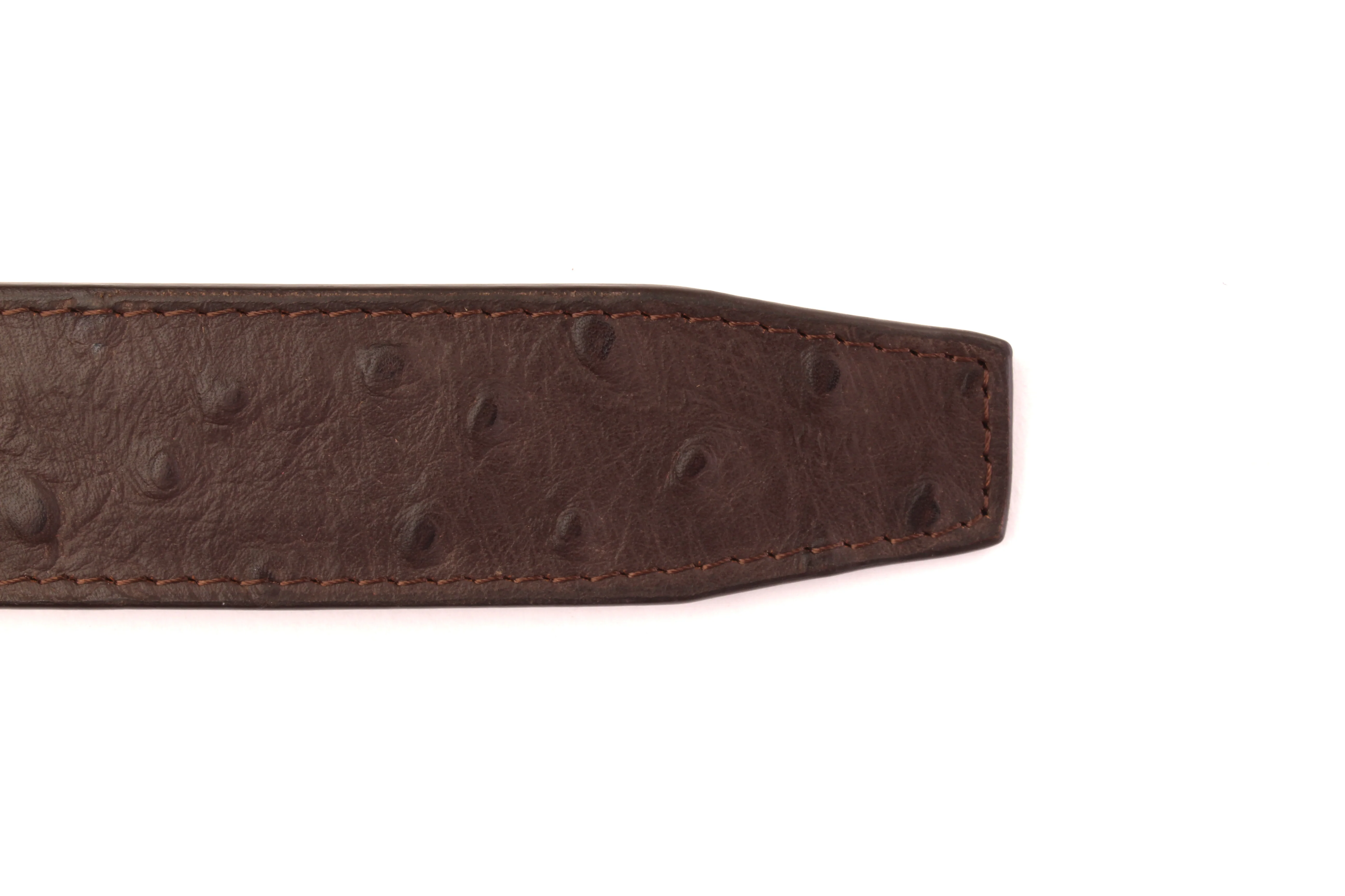1.5" Brown Ostrich-Embossed Leather Strap - Image 11