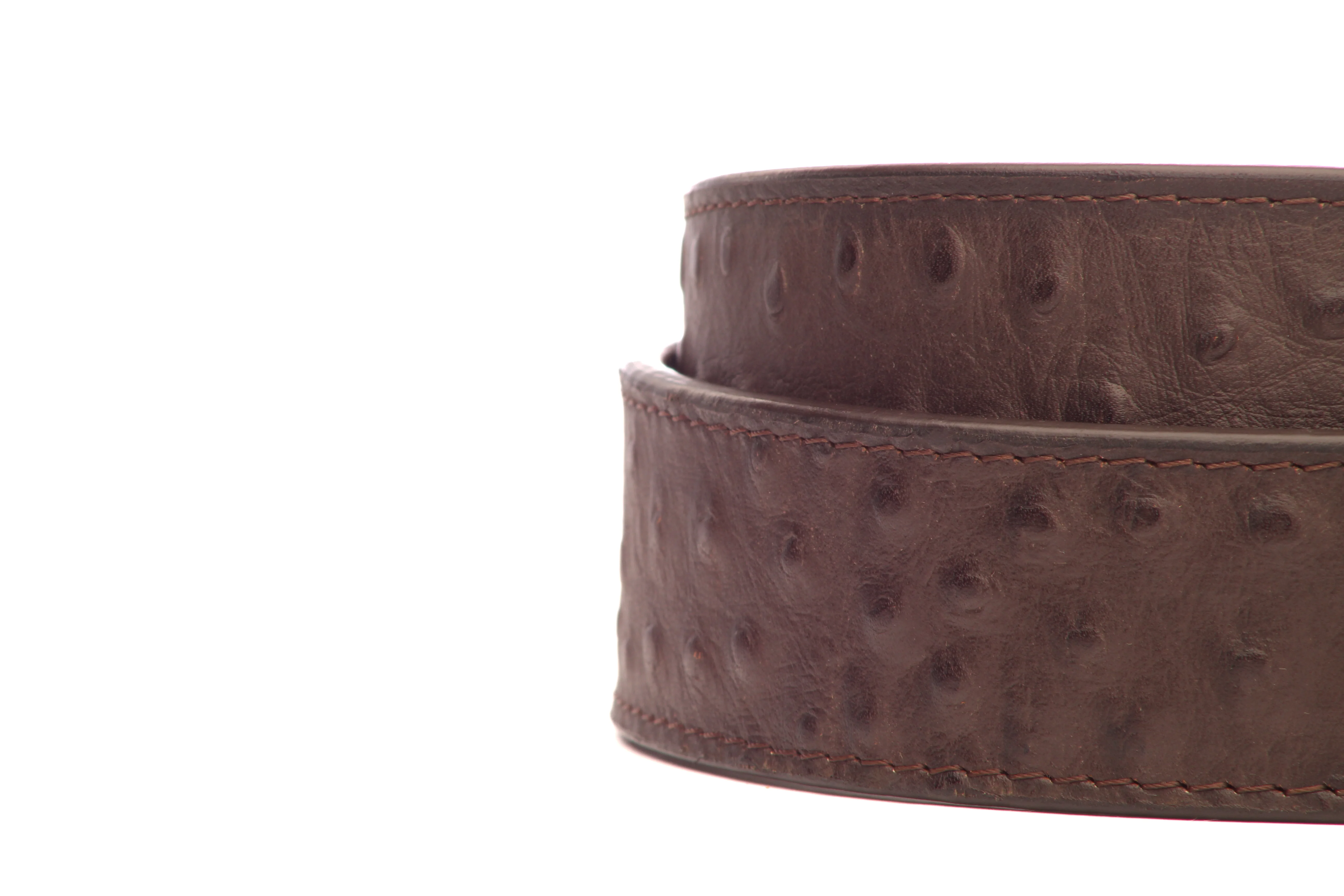 1.5" Brown Ostrich-Embossed Leather Strap - Image 3