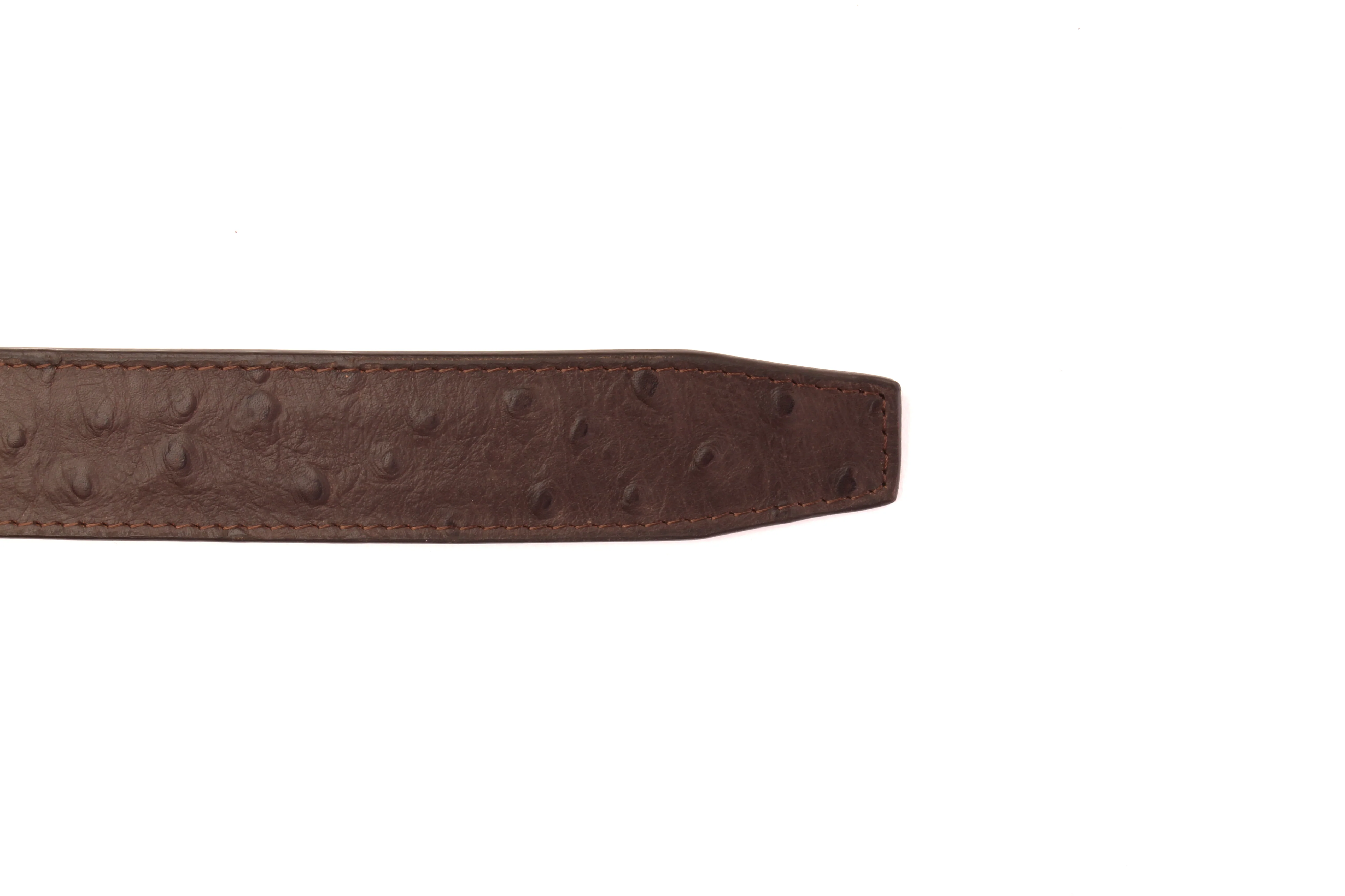 1.5" Brown Ostrich-Embossed Leather Strap - Image 4
