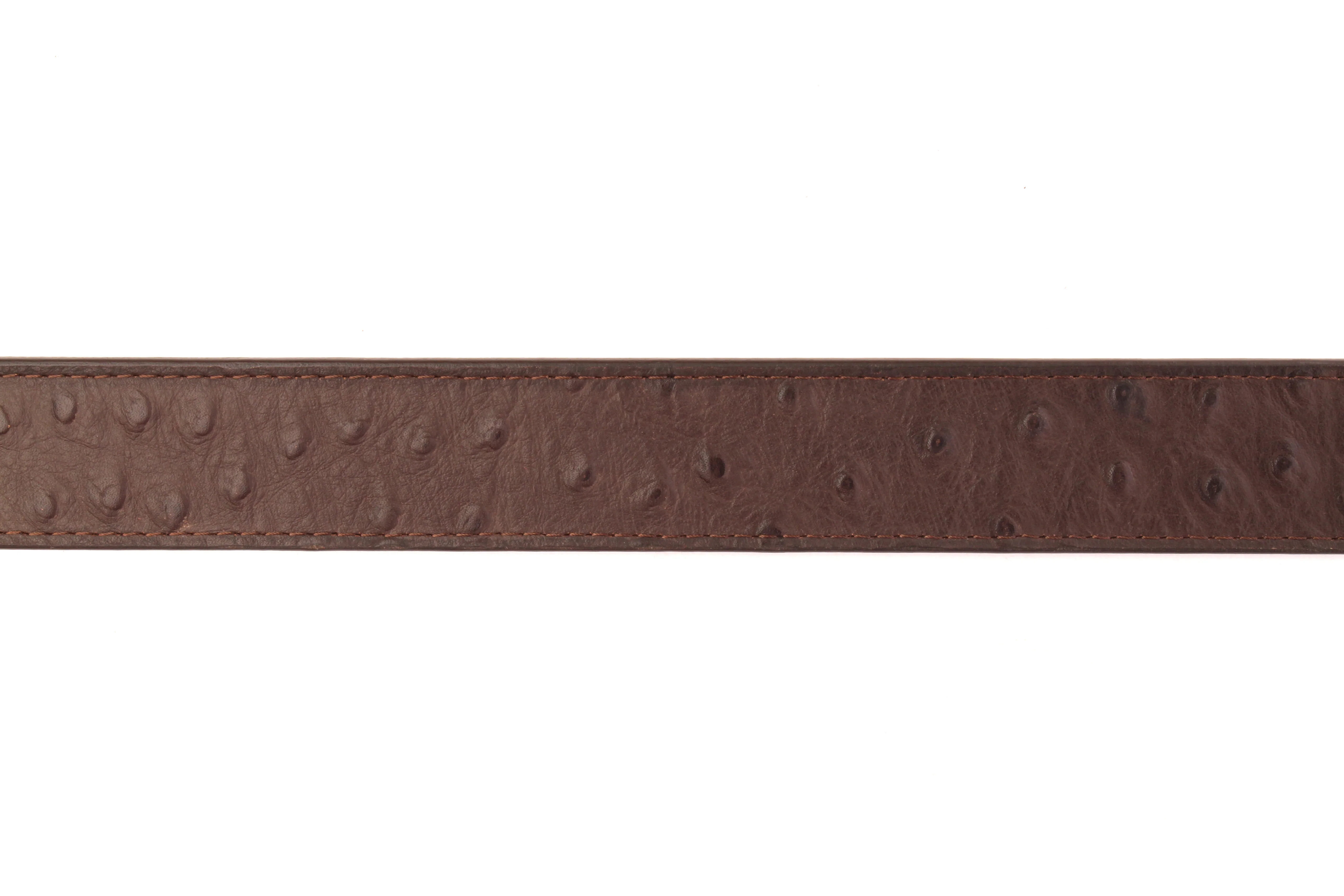 1.5" Brown Ostrich-Embossed Leather Strap - Image 5