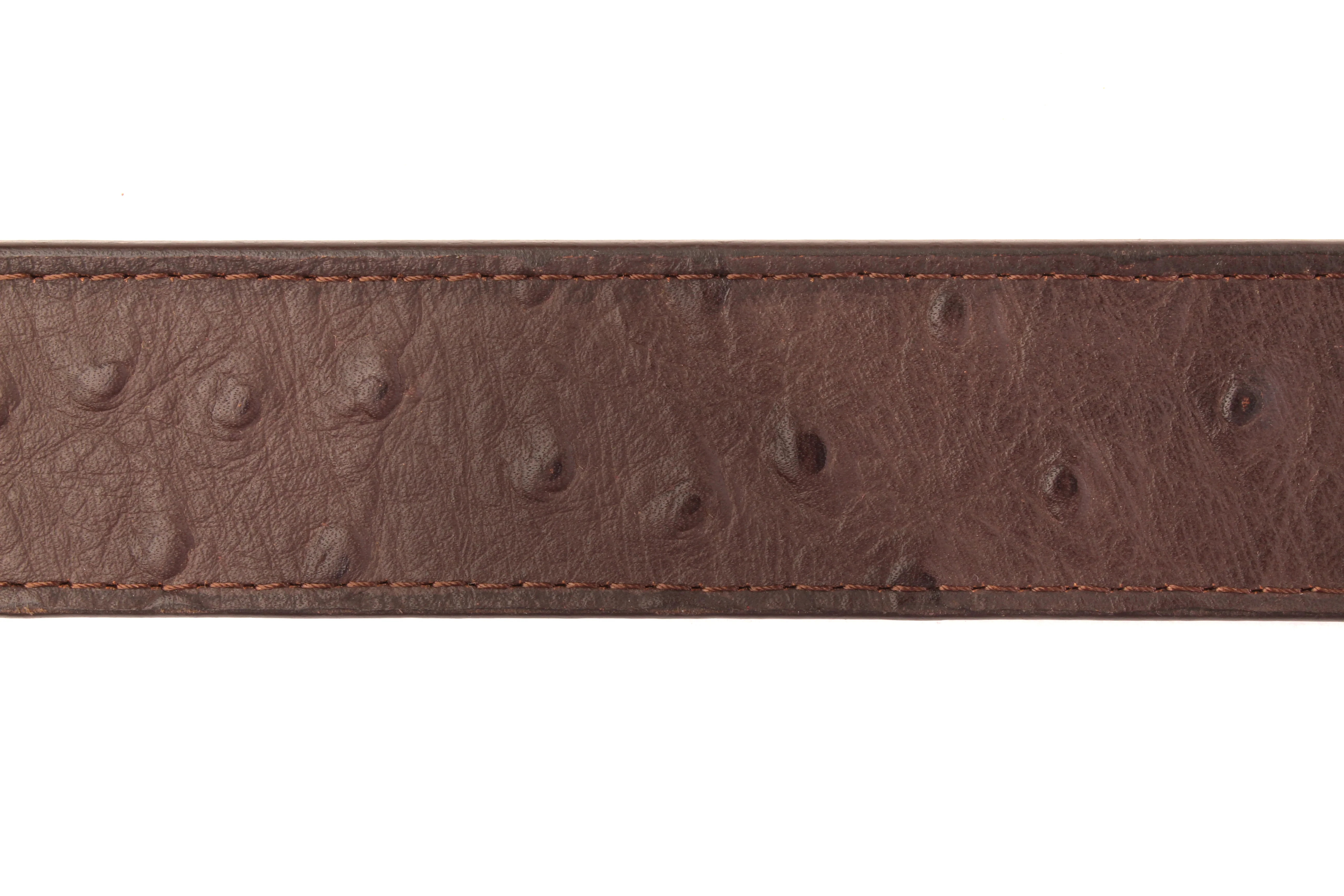 1.5" Brown Ostrich-Embossed Leather Strap - Image 6