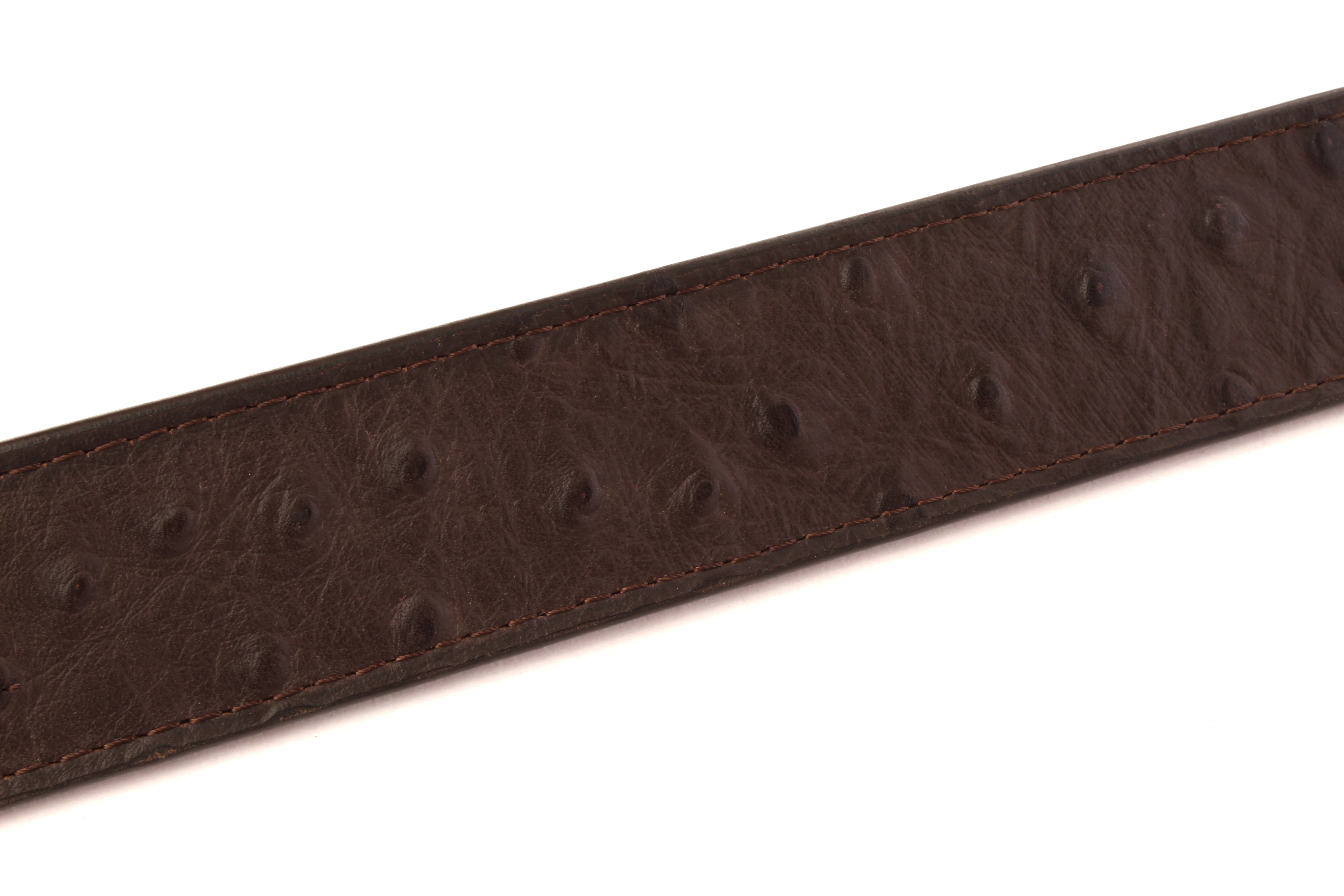 1.5" Brown Ostrich-Embossed Leather Strap - Image 7