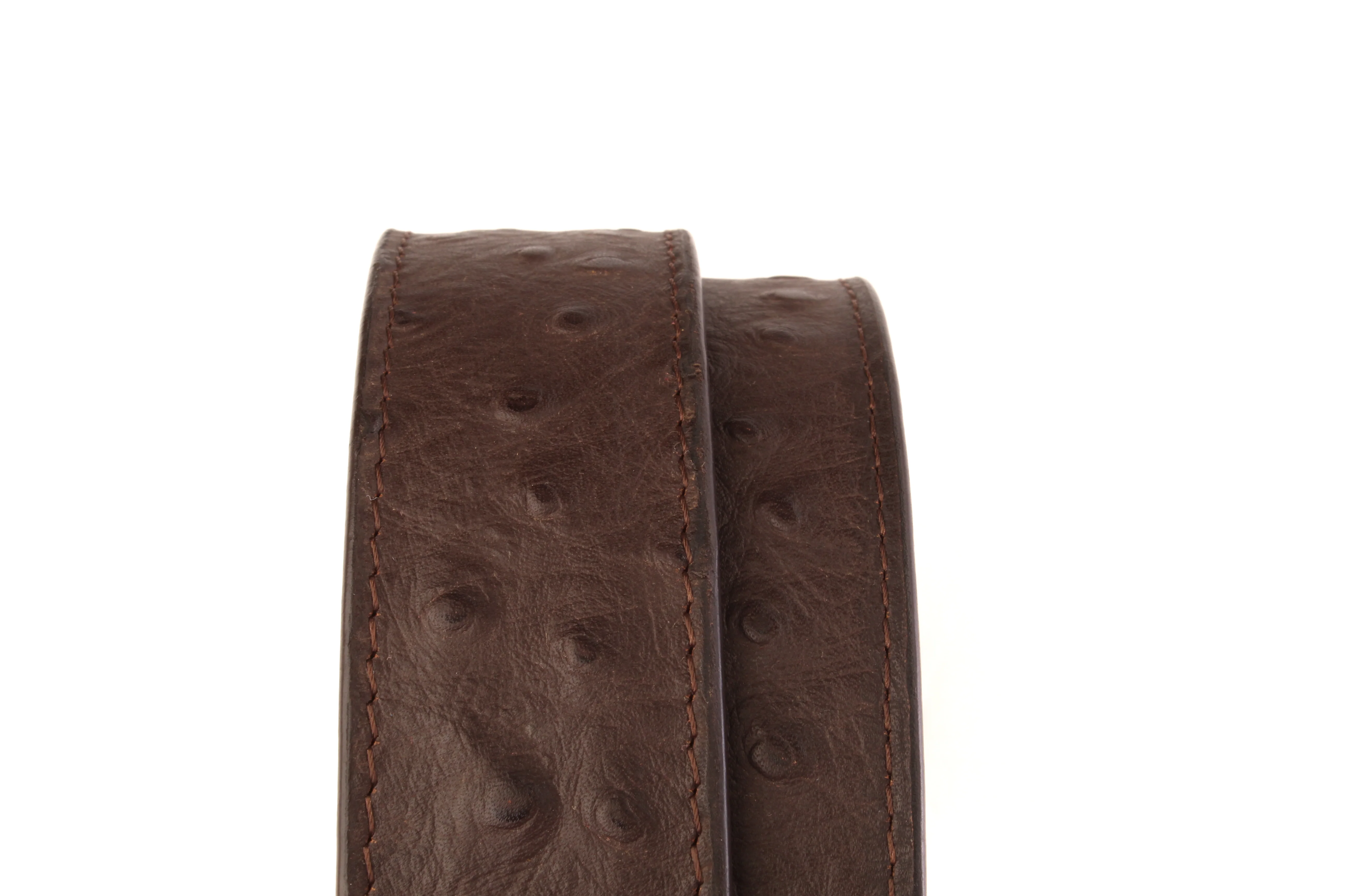 1.5" Brown Ostrich-Embossed Leather Strap - Image 9