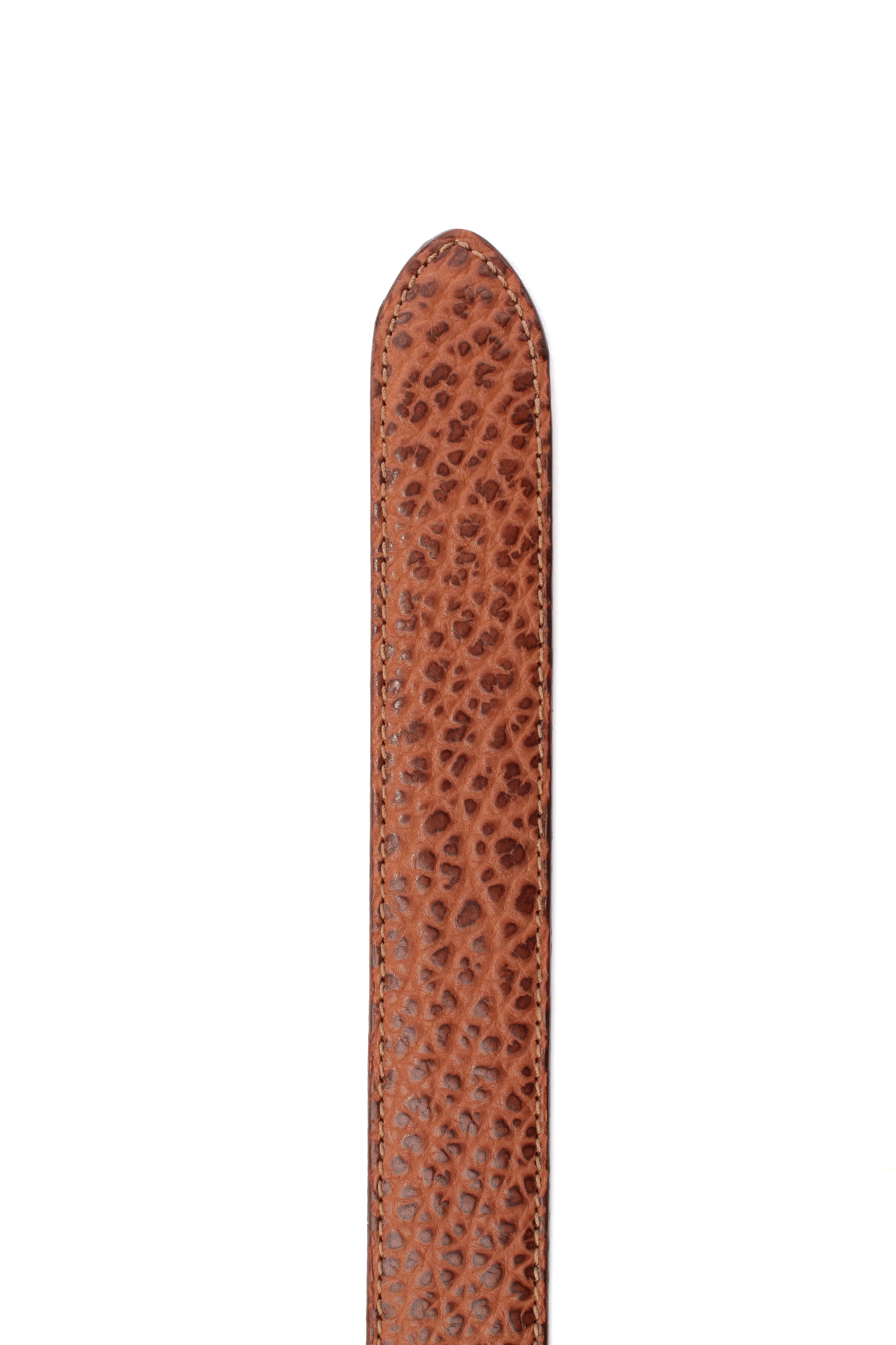 1.5" Cognac American Bison Leather Strap - Image 3