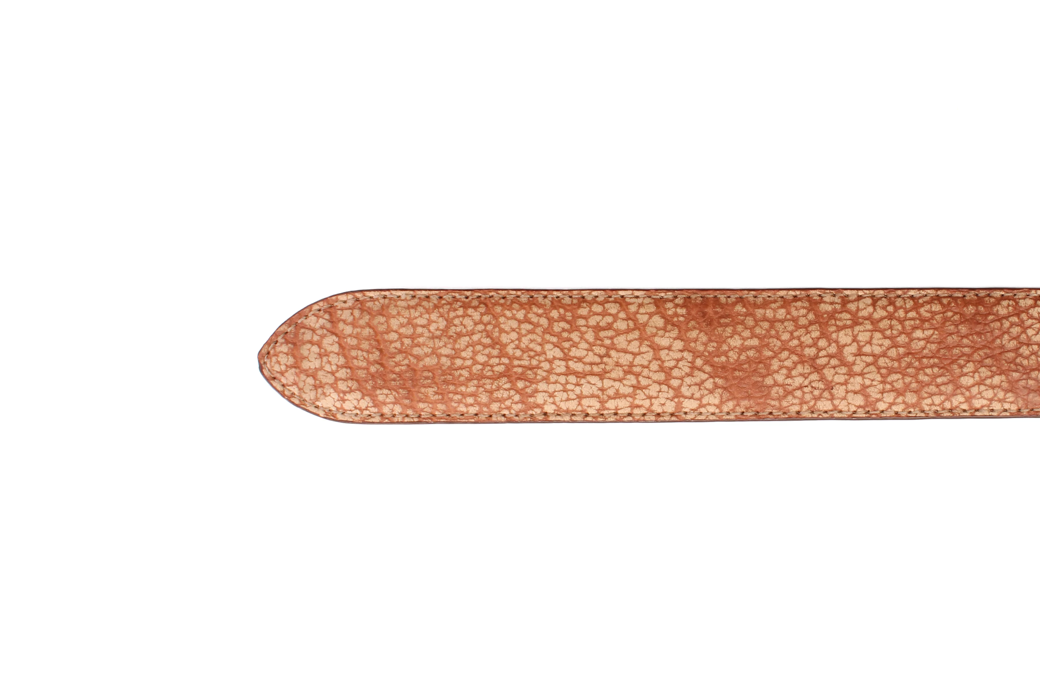 1.5" Cognac American Bison Suede Leather Strap - Image 6