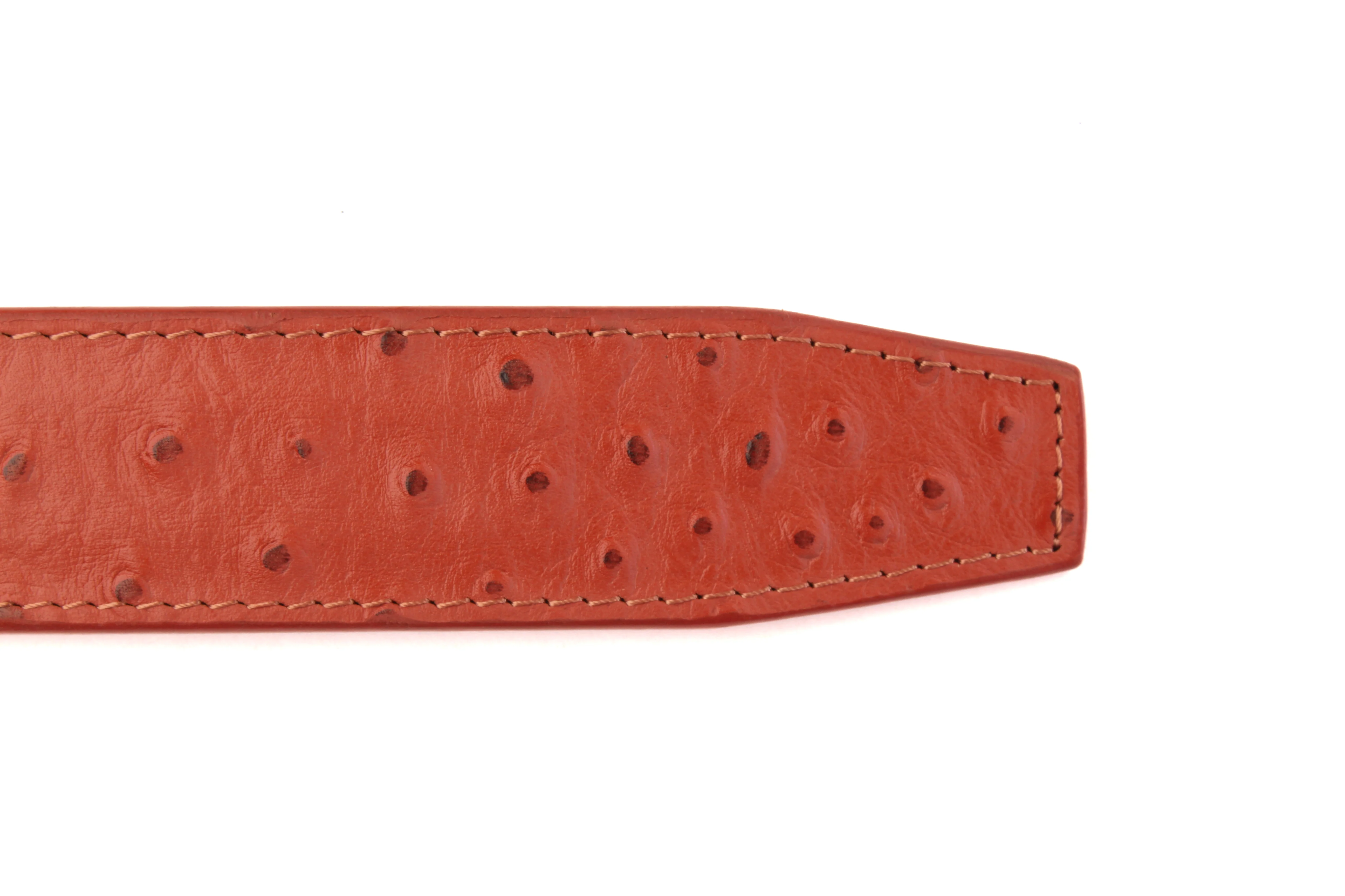 1.5" Cognac Ostrich-Embossed Leather Strap - Image 10