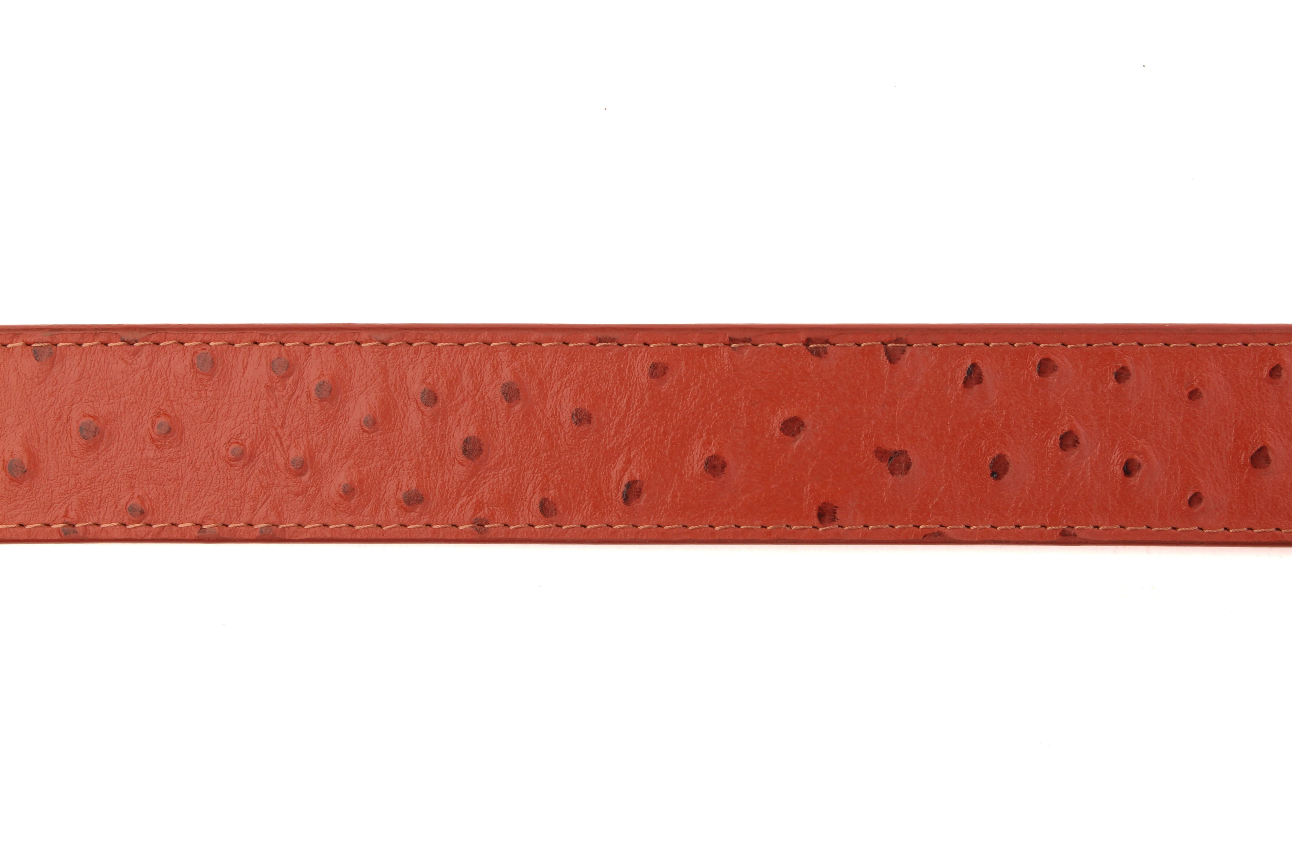 1.5" Cognac Ostrich-Embossed Leather Strap - Image 5