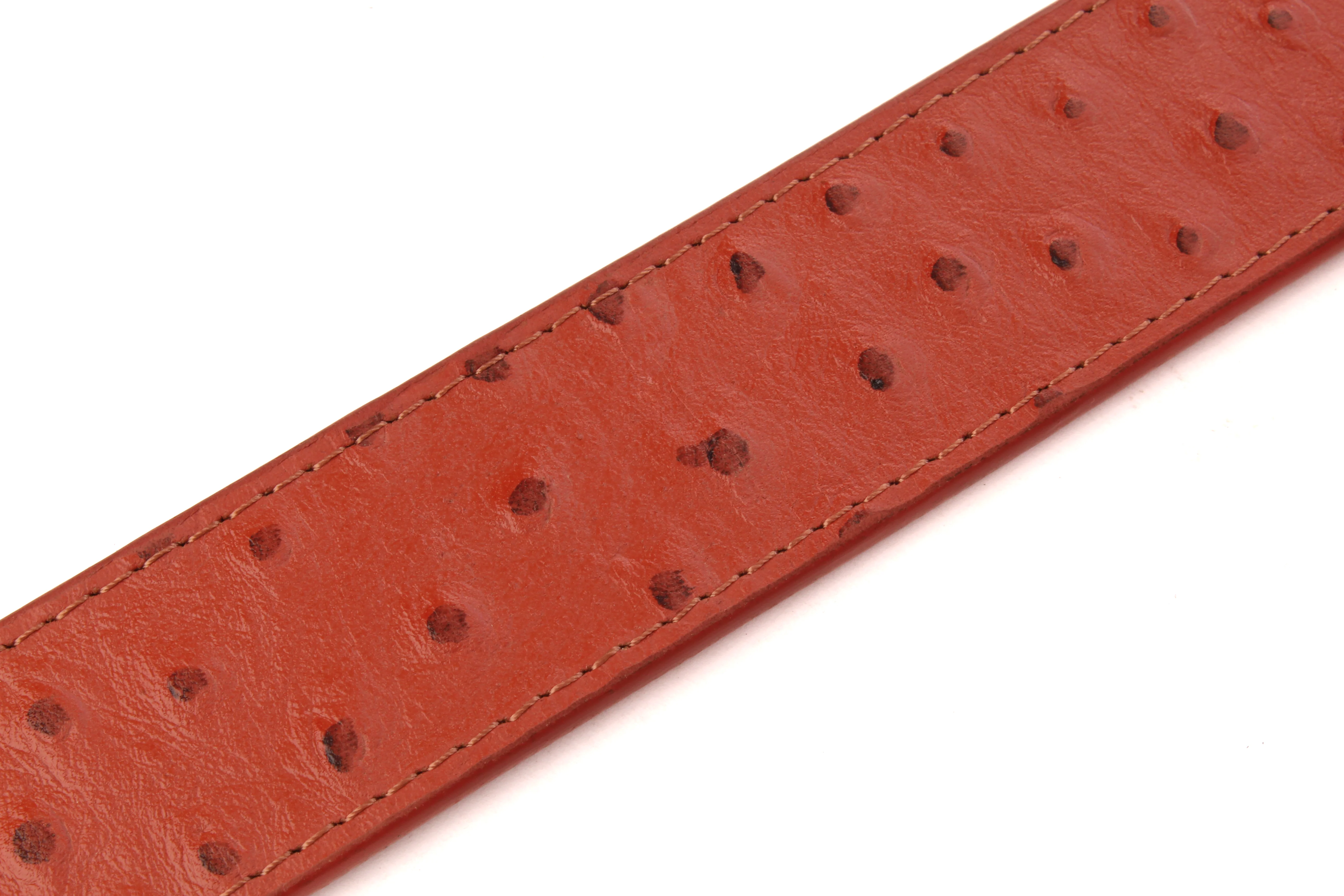 1.5" Cognac Ostrich-Embossed Leather Strap - Image 7