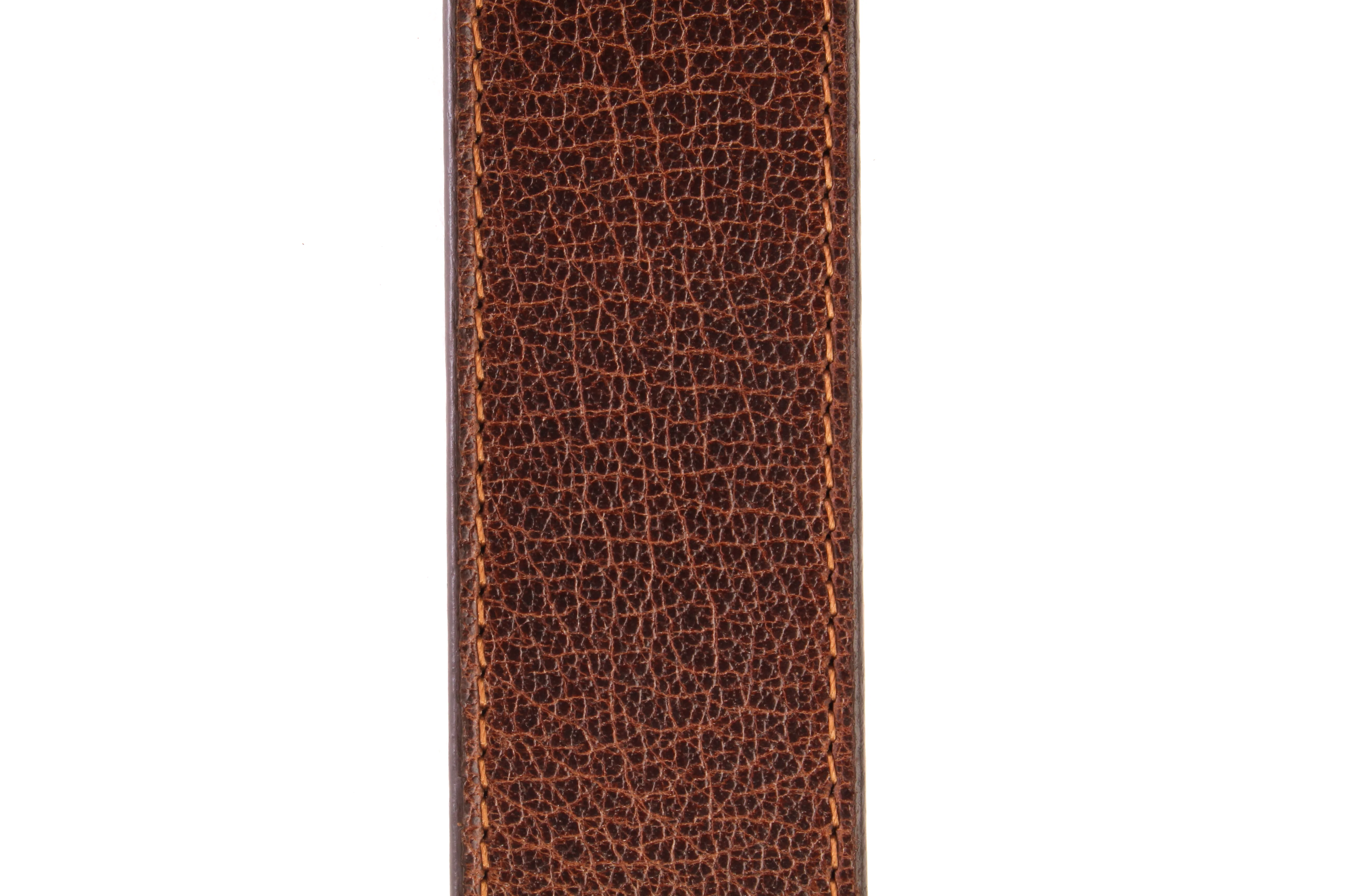 1.5" Dark Tan Heritage Buffalo Vegetable Tanned Leather Strap - Image 3