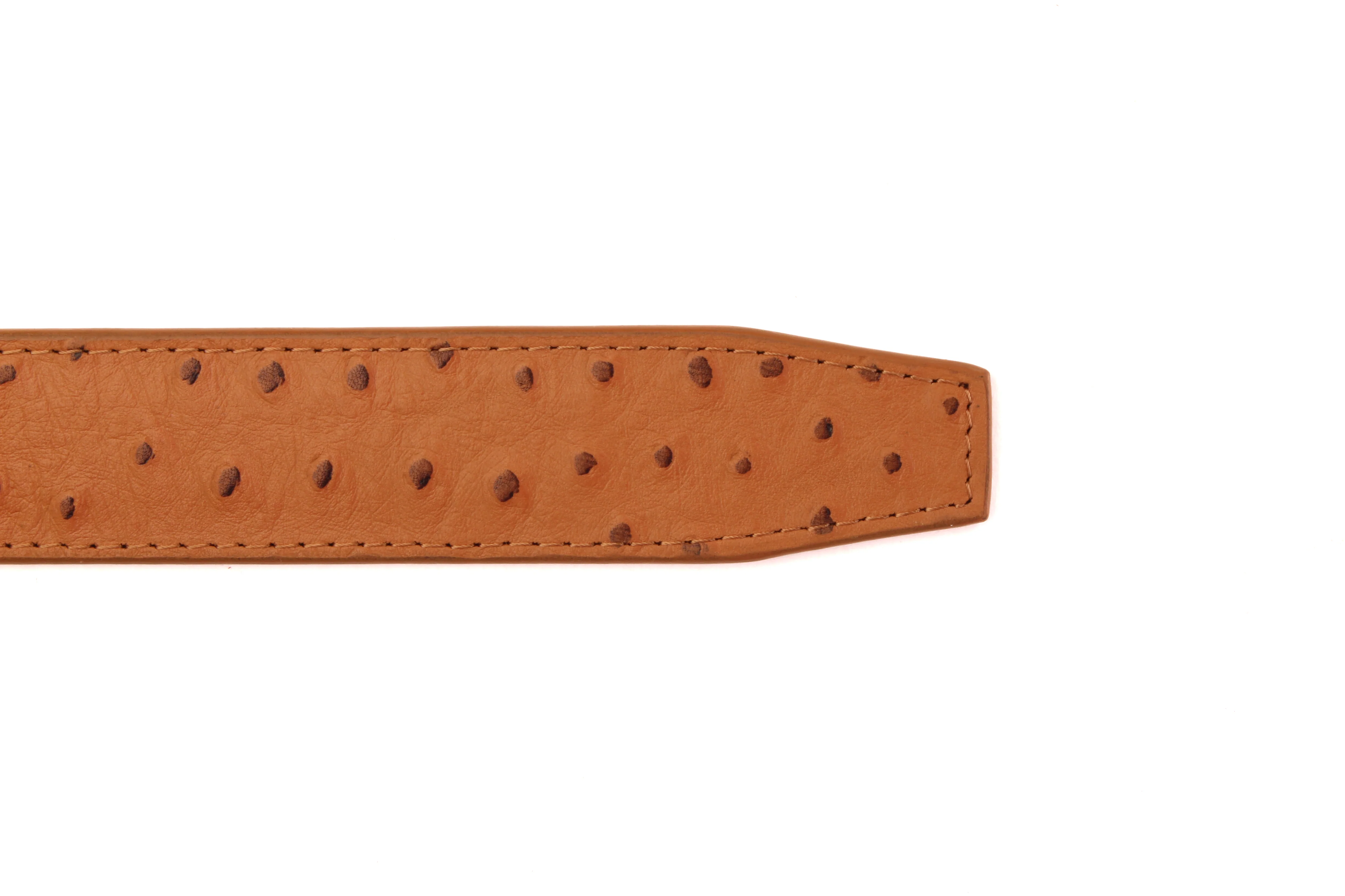 1.5" Light Brown Ostrich-Embossed Leather Strap - Image 11