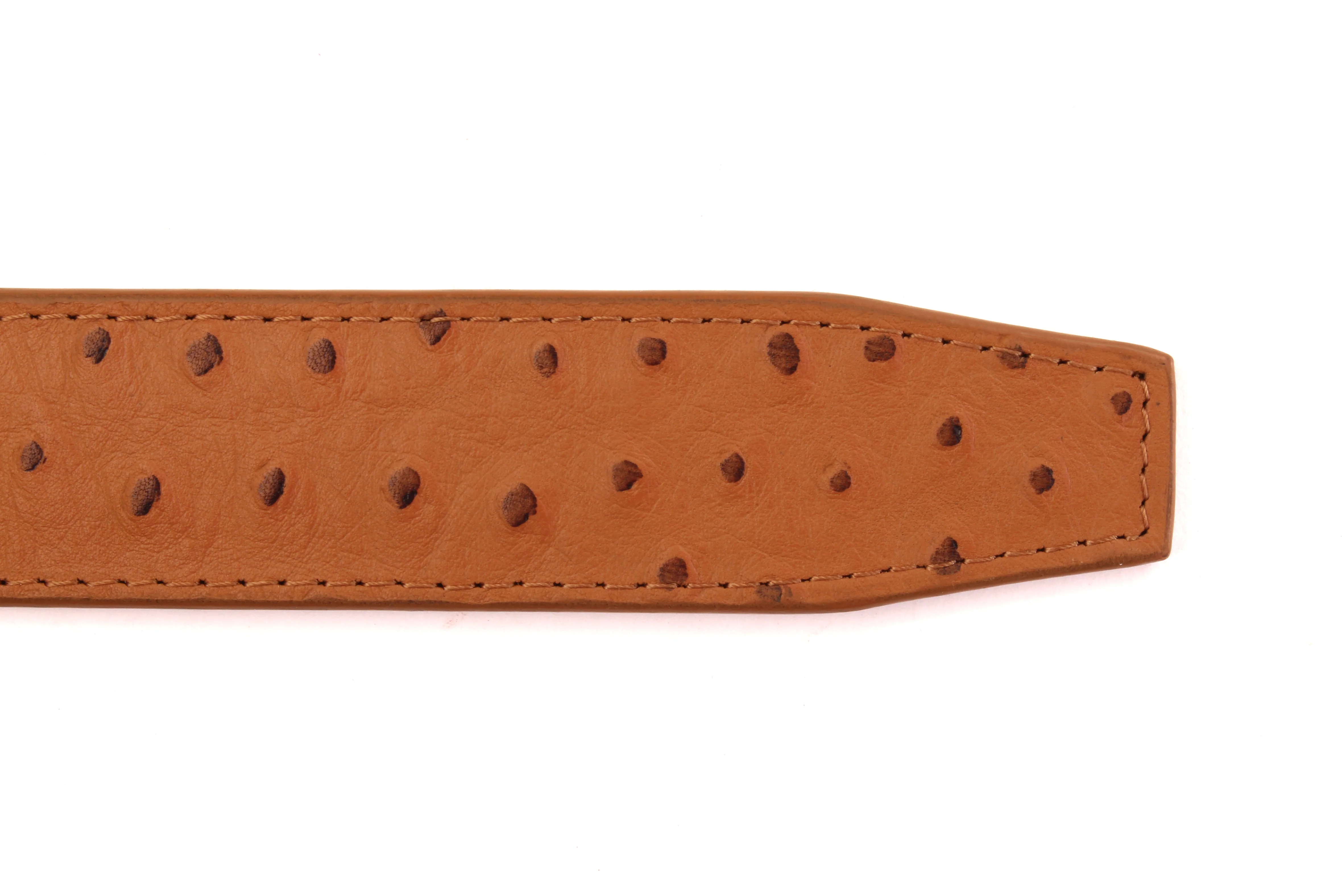 1.5" Light Brown Ostrich-Embossed Leather Strap - Image 12