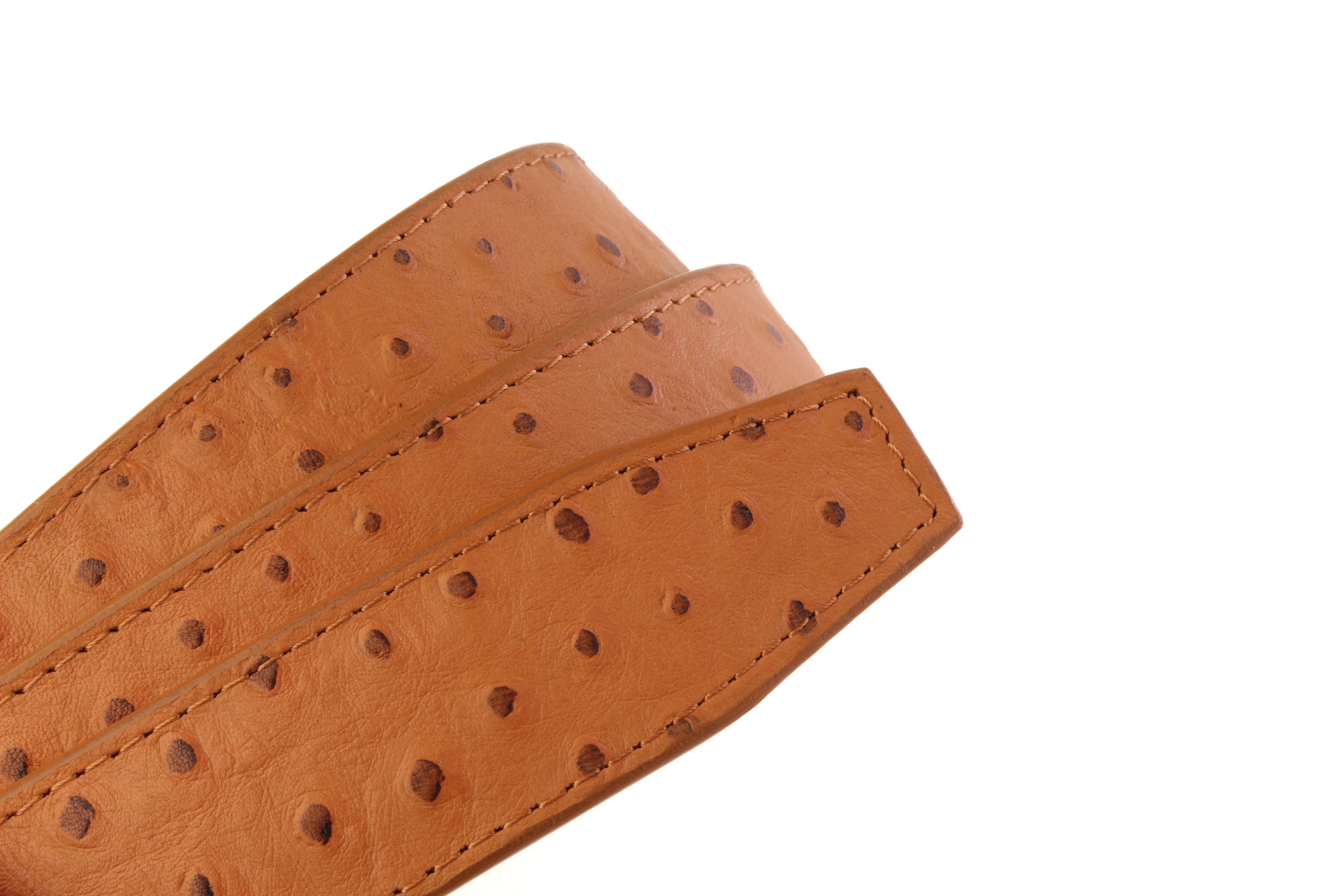 1.5" Light Brown Ostrich-Embossed Leather Strap - Image 13