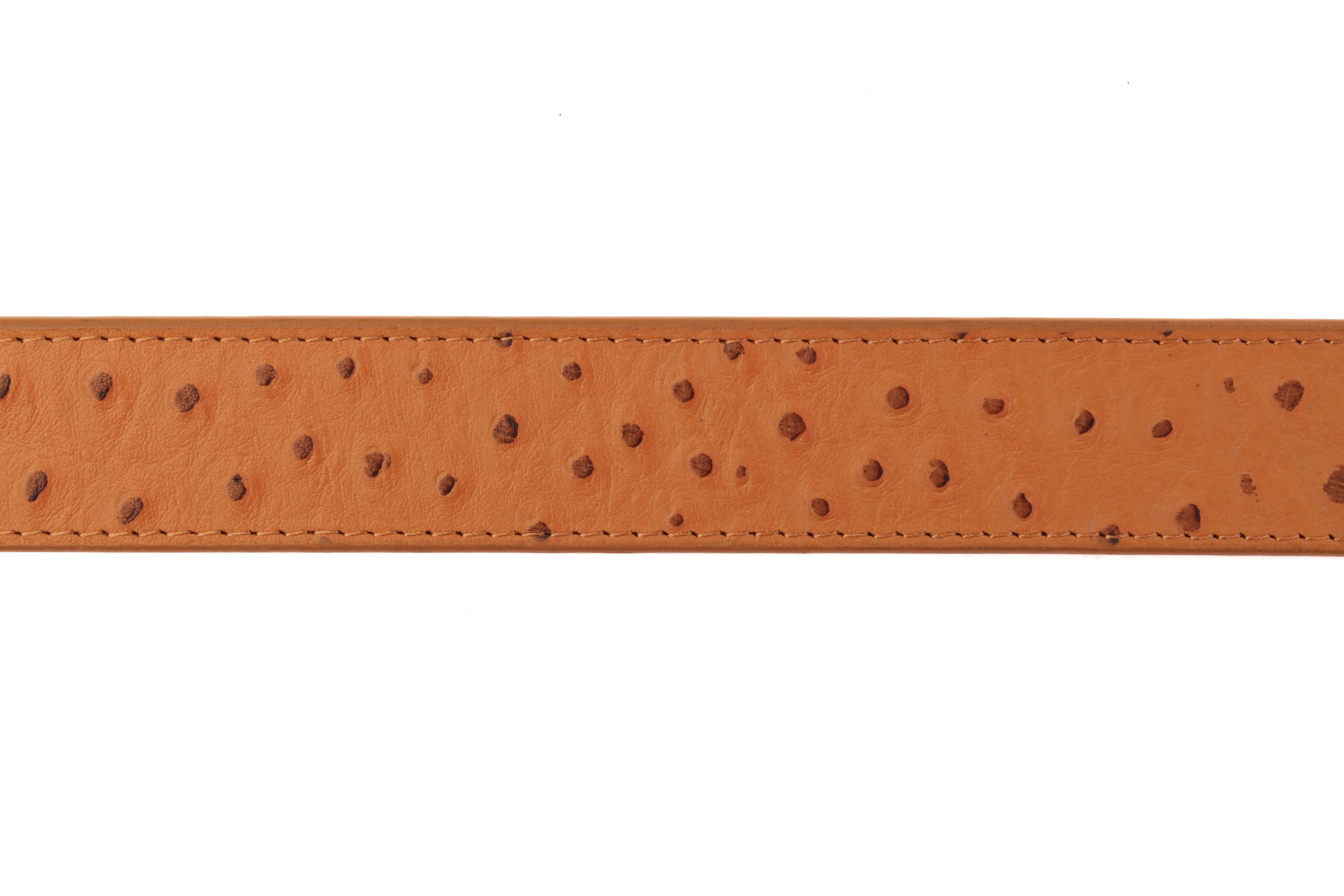 1.5" Light Brown Ostrich-Embossed Leather Strap - Image 4