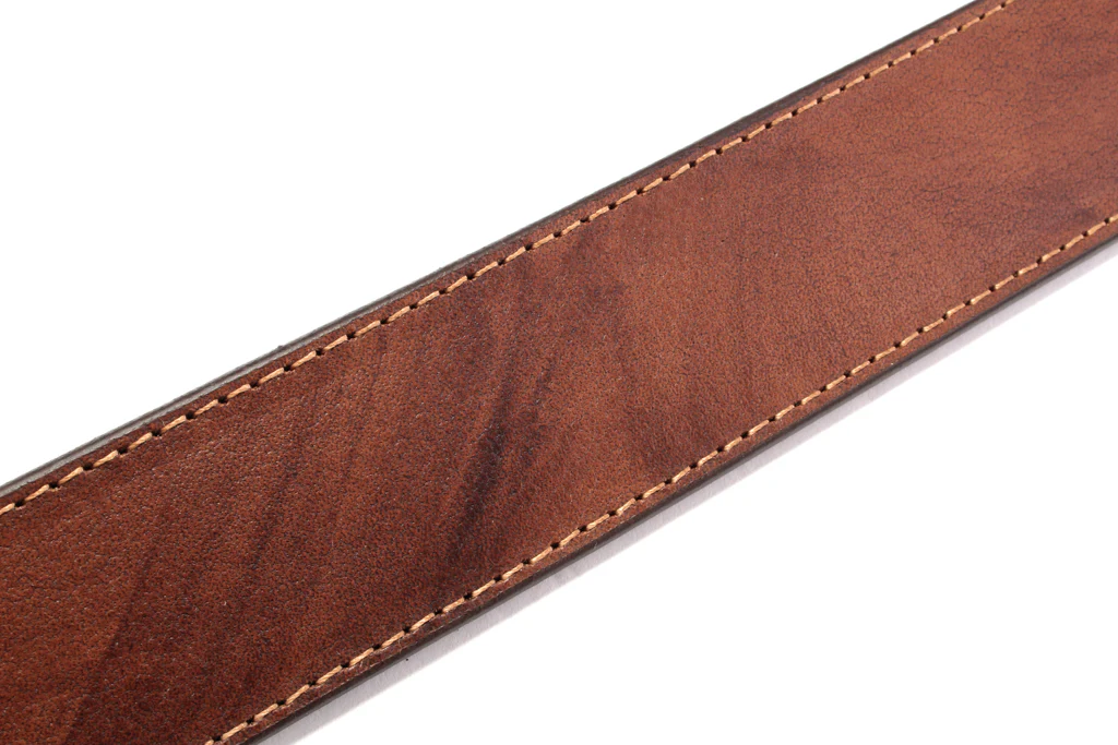 1.5" Marbled Tan Buffalo Vegetable Tanned Leather Strap - Image 3
