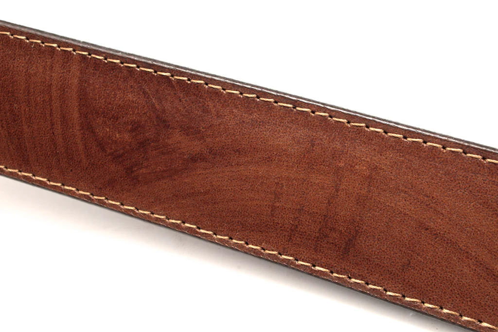1.5" Marbled Tan Buffalo Vegetable Tanned Leather Strap - Image 4