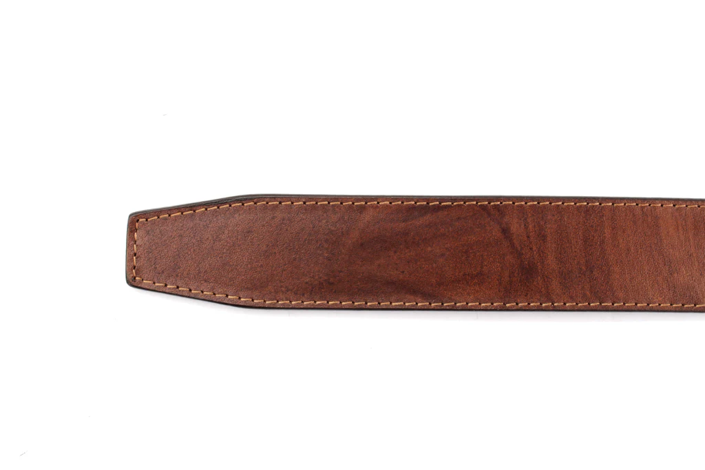 1.5" Marbled Tan Buffalo Vegetable Tanned Leather Strap - Image 5