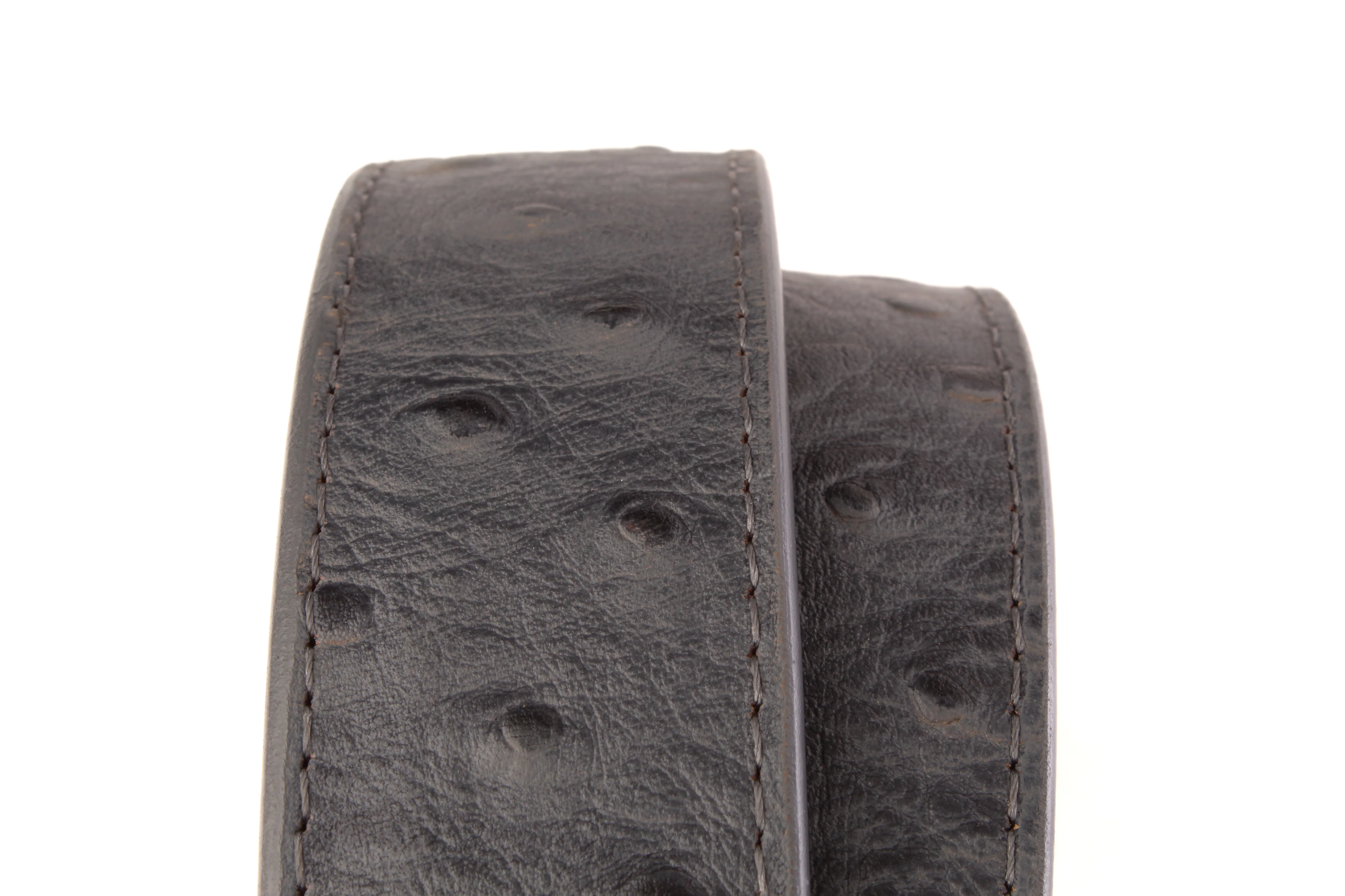 1.5" Smoke Grey Ostrich-Embossed Leather Strap - Image 10