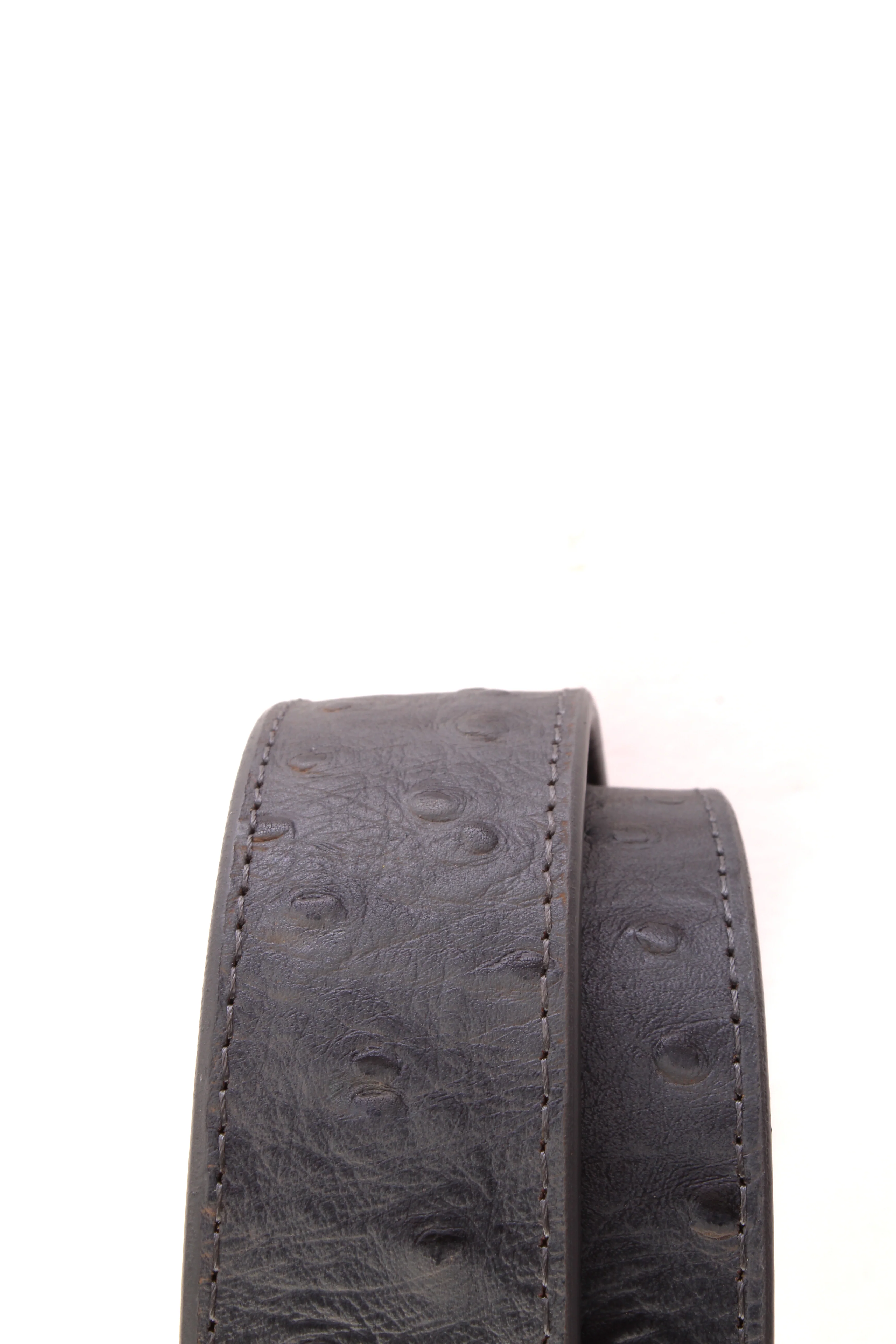 1.5" Smoke Grey Ostrich-Embossed Leather Strap - Image 11
