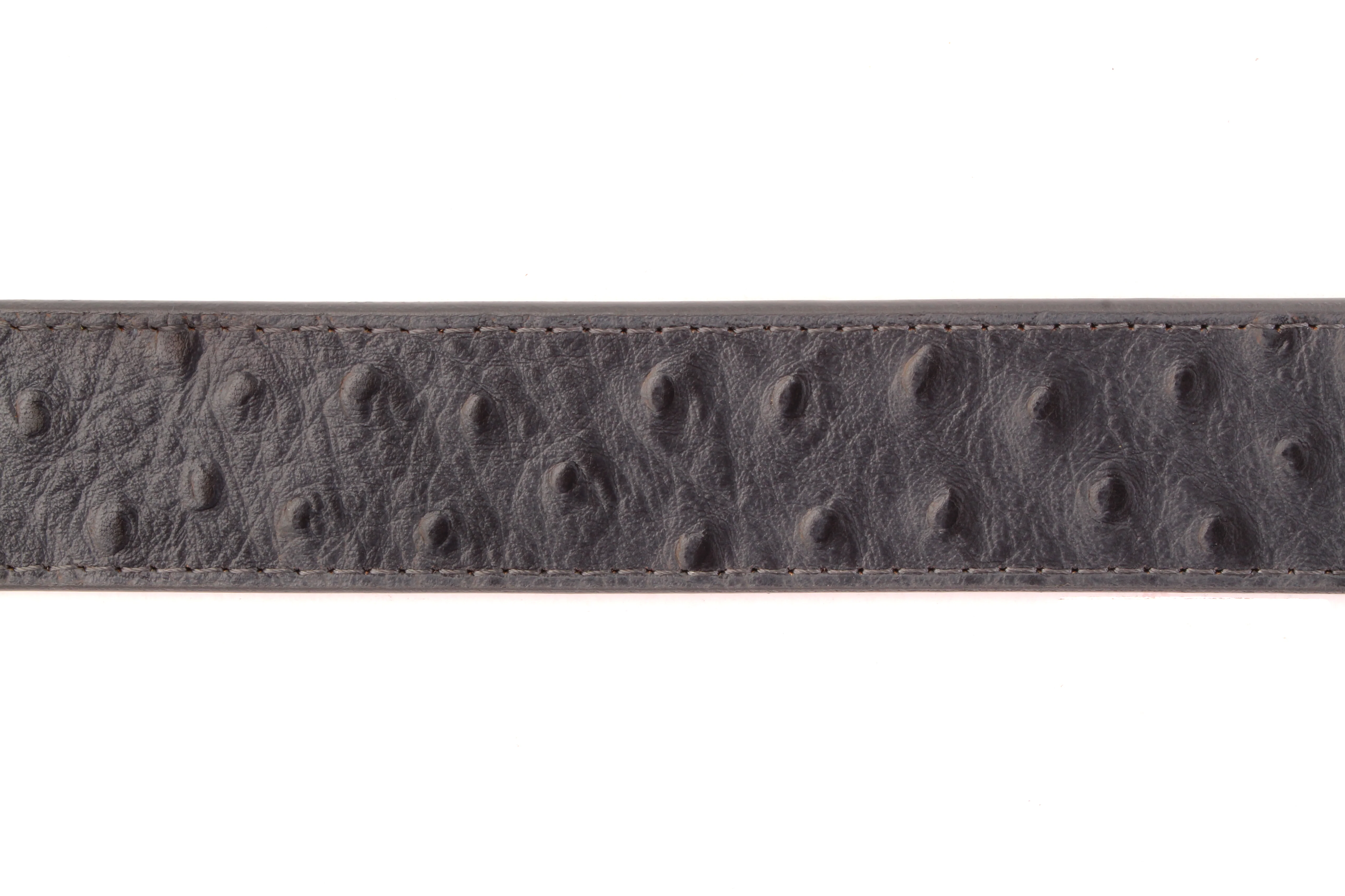1.5" Smoke Grey Ostrich-Embossed Leather Strap - Image 3