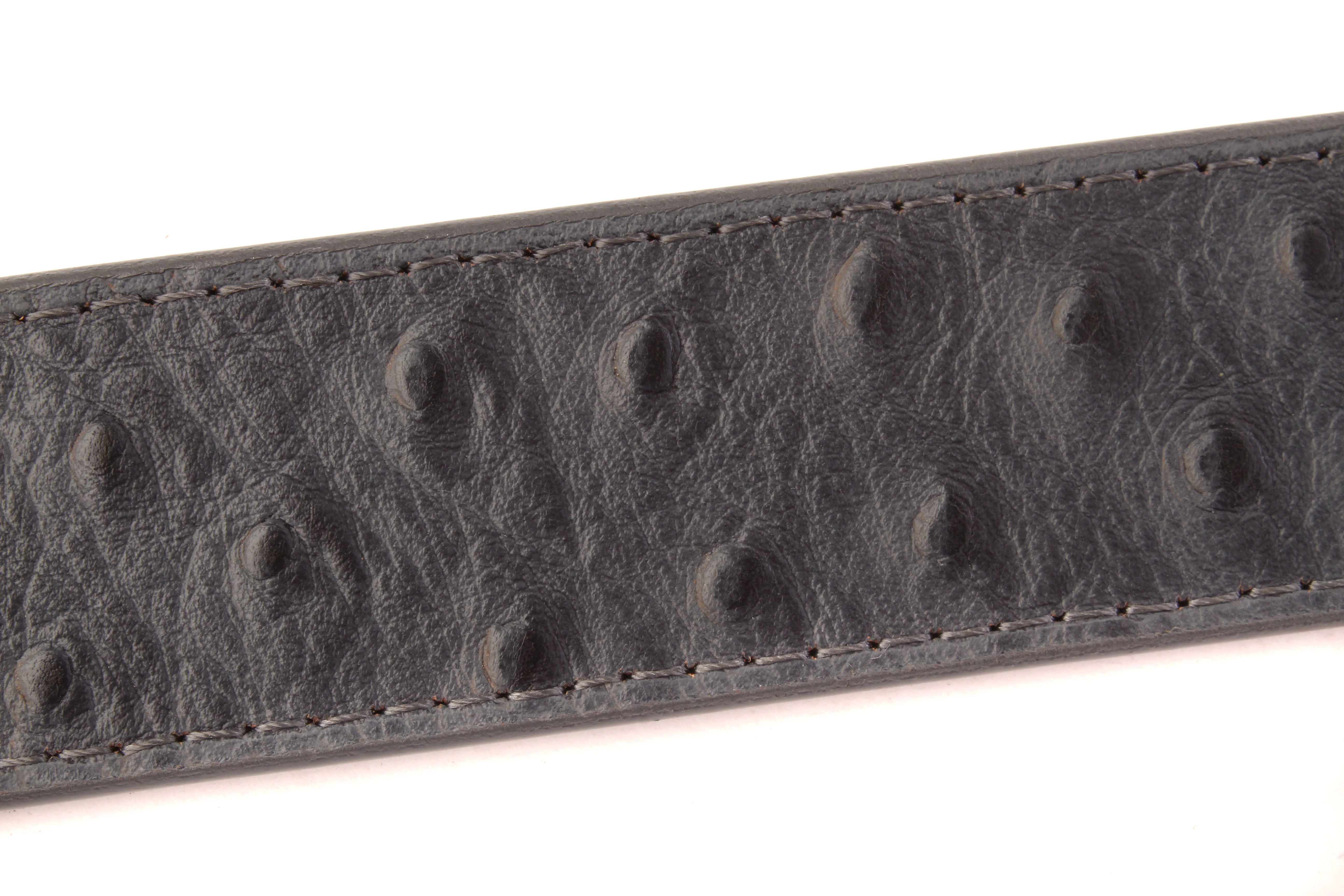 1.5" Smoke Grey Ostrich-Embossed Leather Strap - Image 4