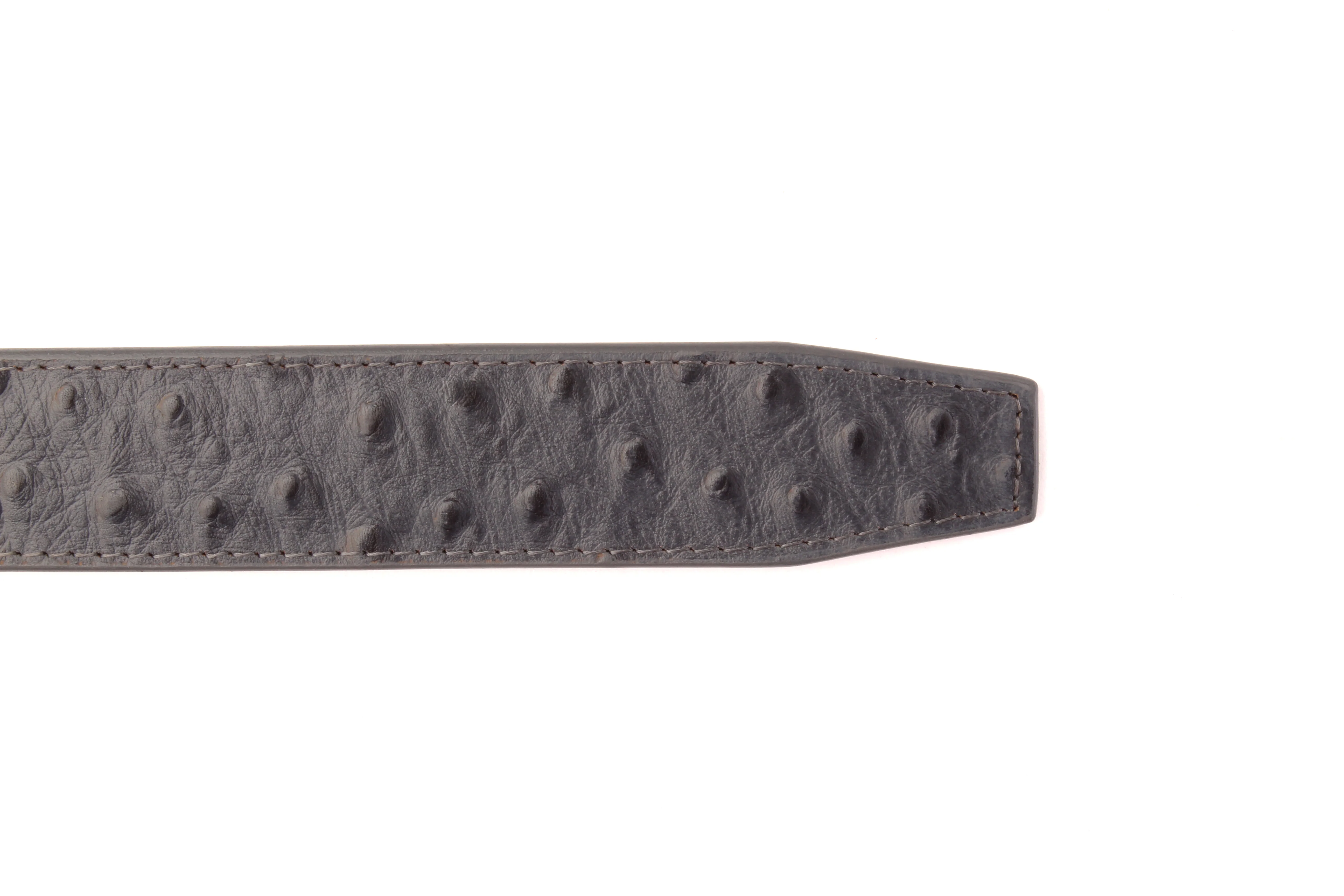 1.5" Smoke Grey Ostrich-Embossed Leather Strap - Image 7