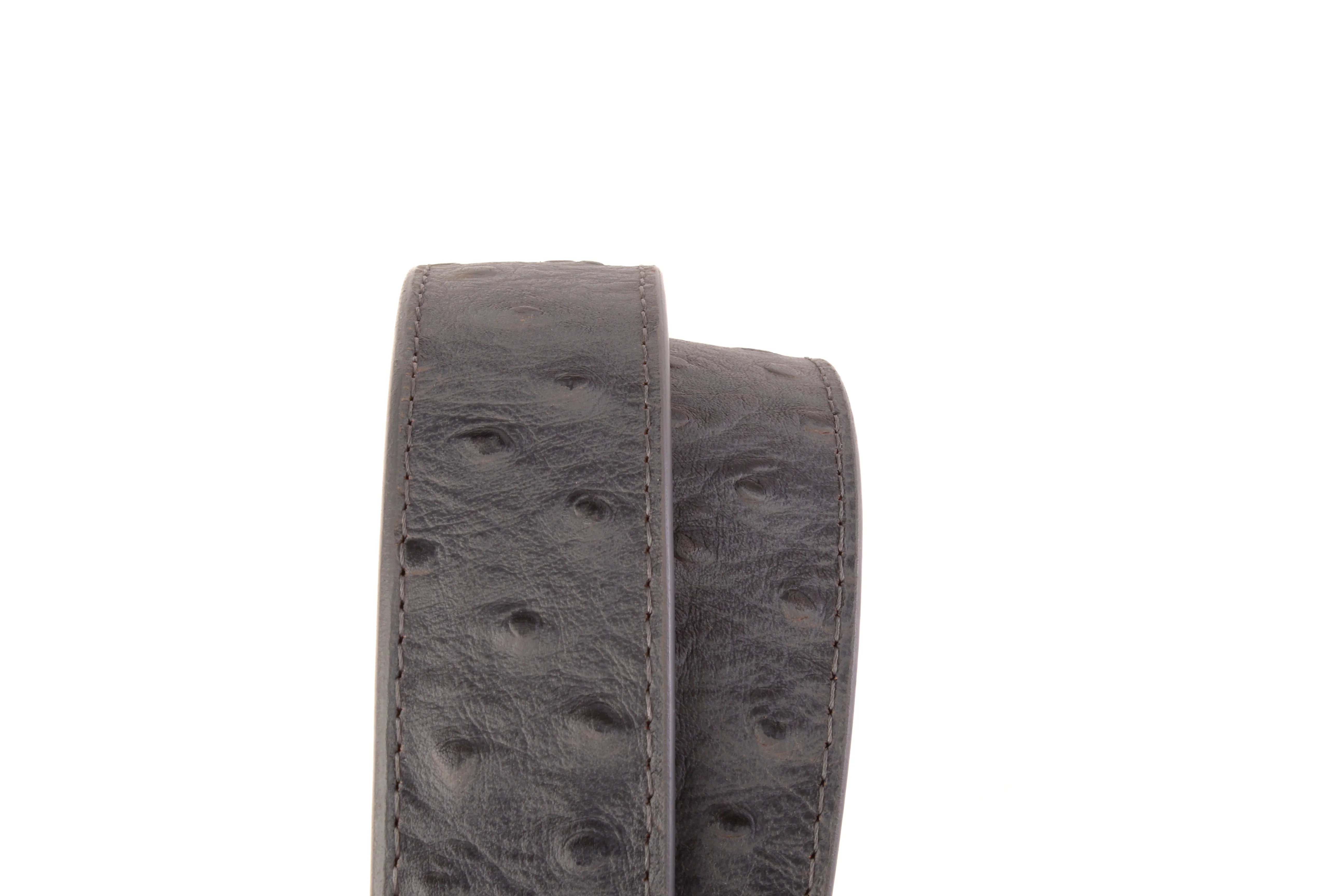 1.5" Smoke Grey Ostrich-Embossed Leather Strap - Image 8