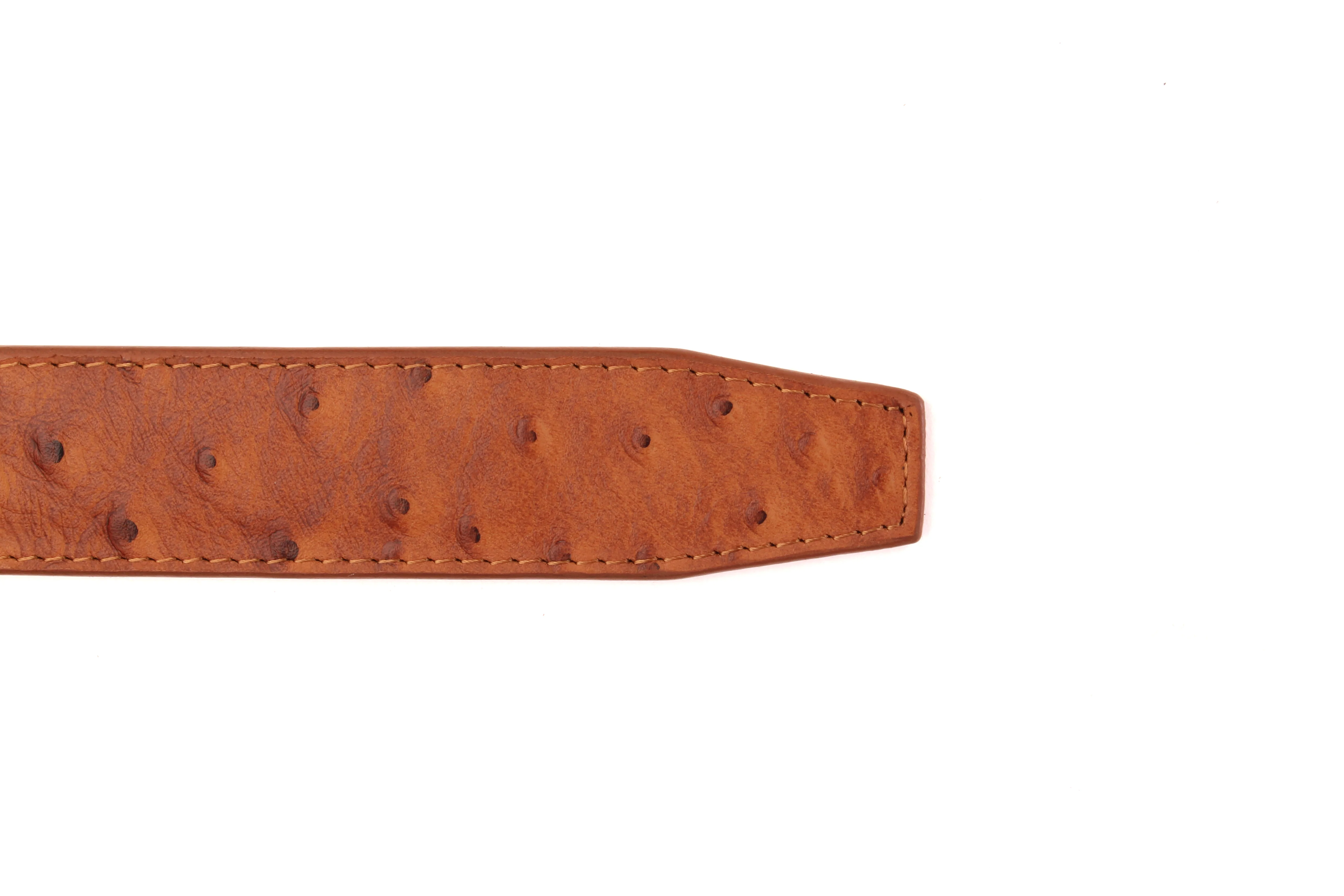 1.5" Tan Ostrich-Embossed Leather Strap - Image 4