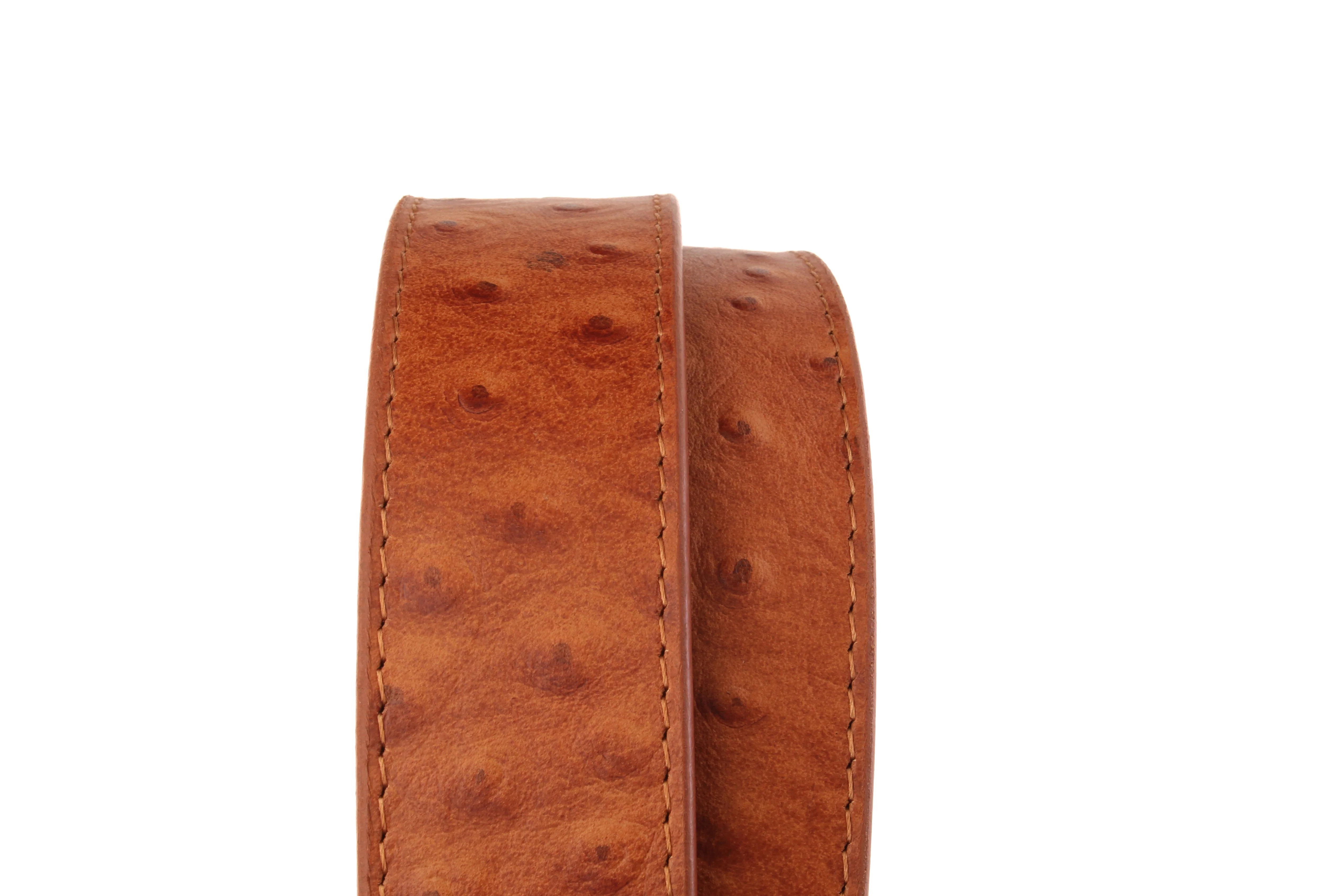1.5" Tan Ostrich-Embossed Leather Strap - Image 7
