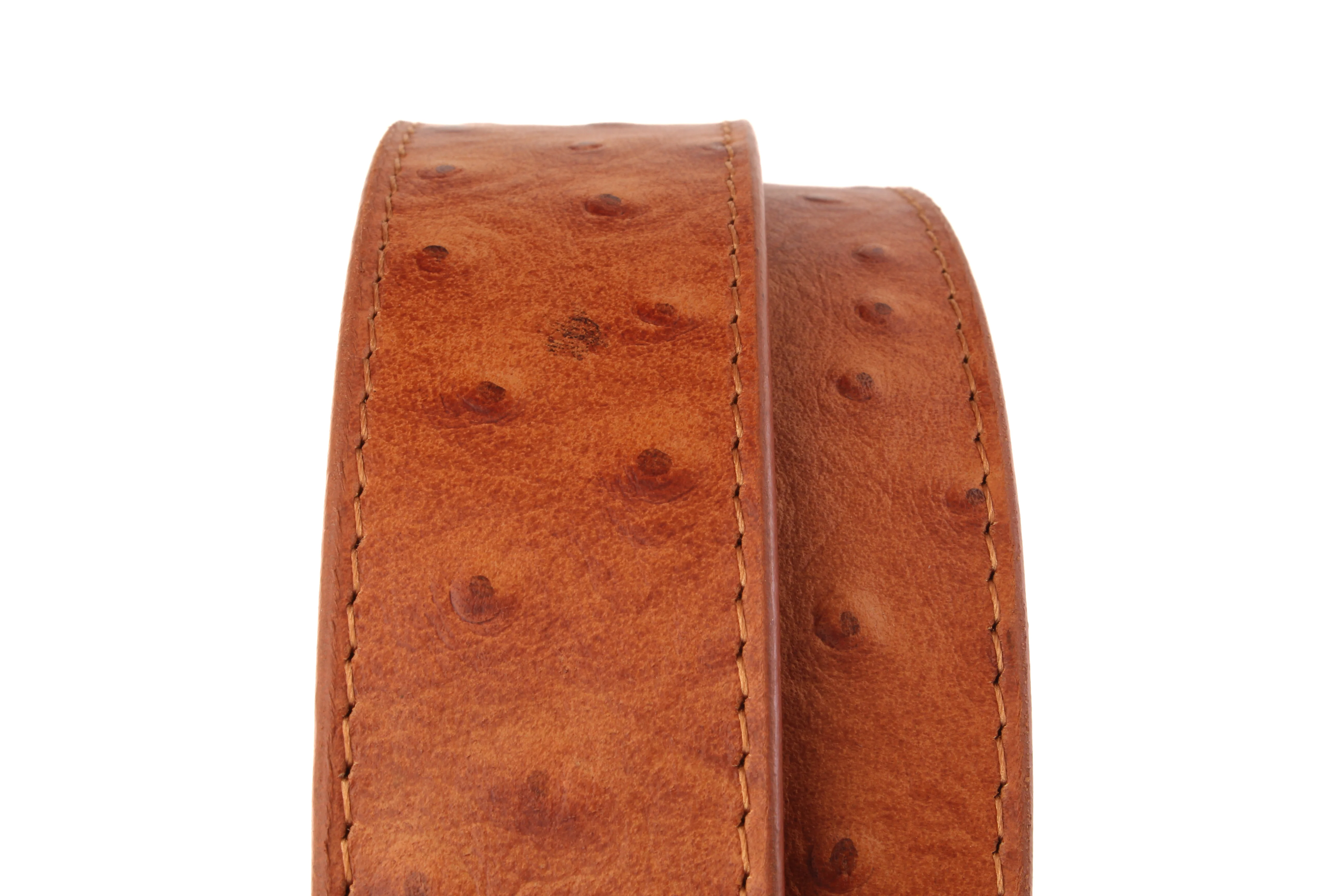 1.5" Tan Ostrich-Embossed Leather Strap - Image 8