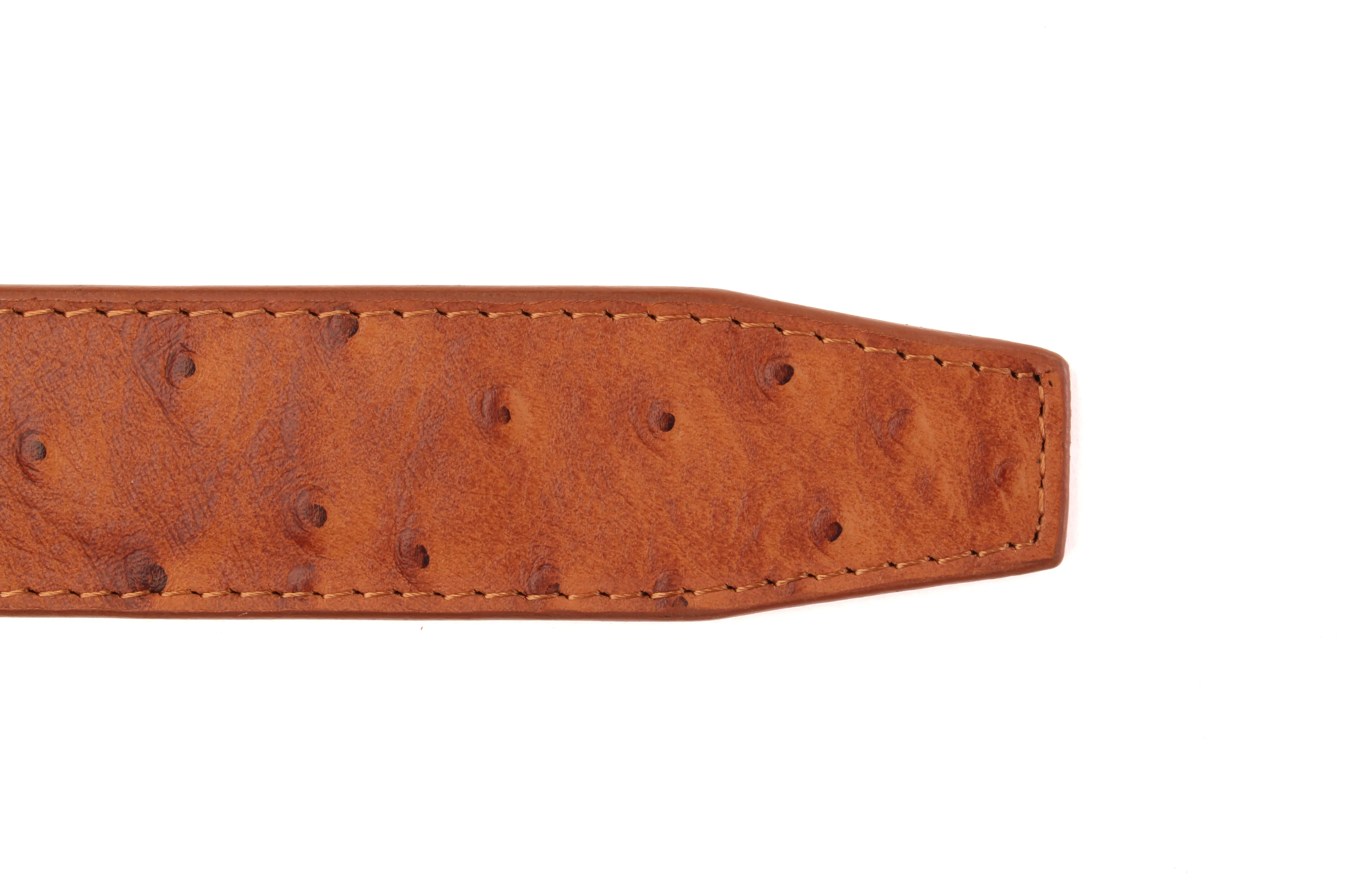 1.5" Tan Ostrich-Embossed Leather Strap - Image 9